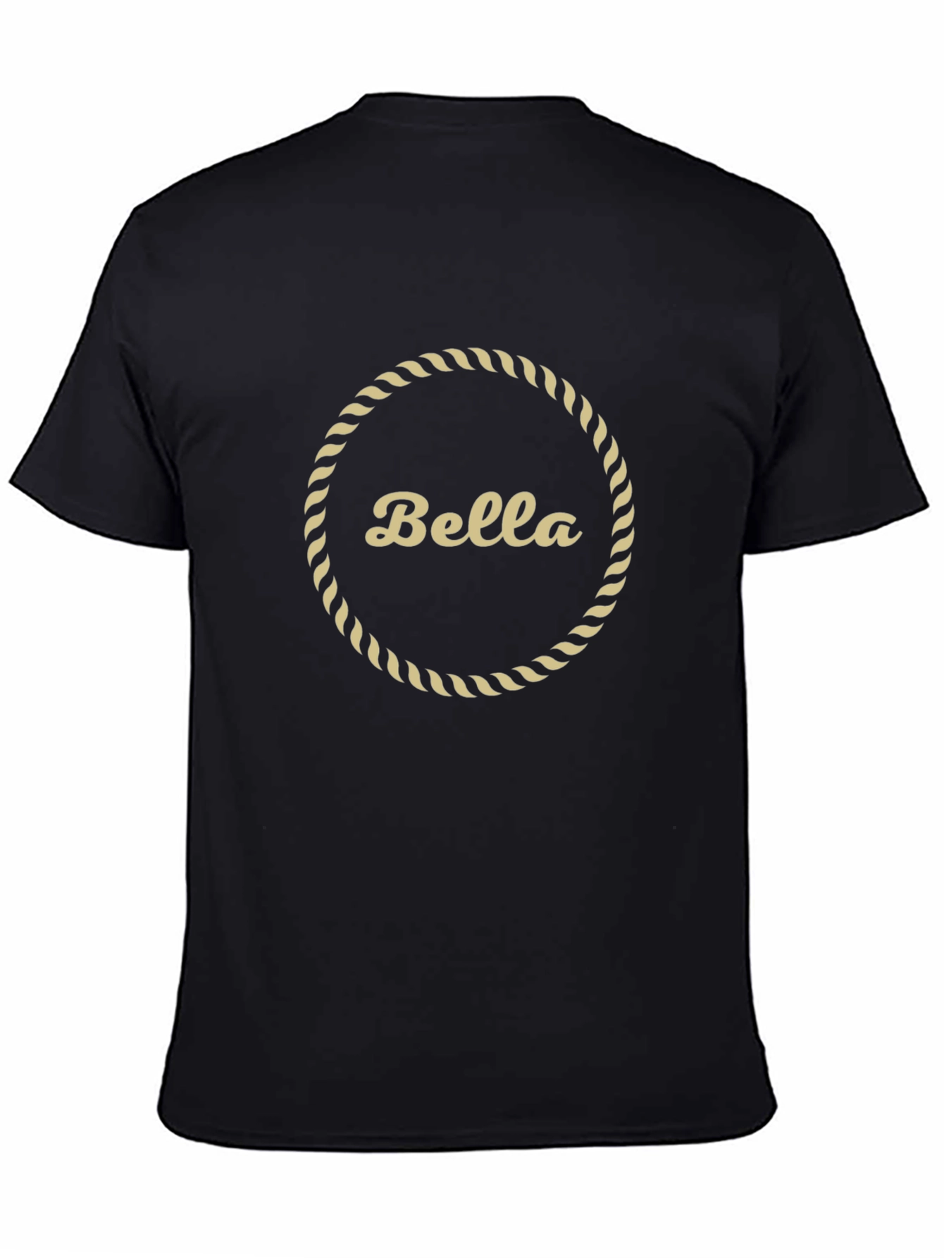 Bella Custom Name T-Shirt - Personalized Rope Circle Design