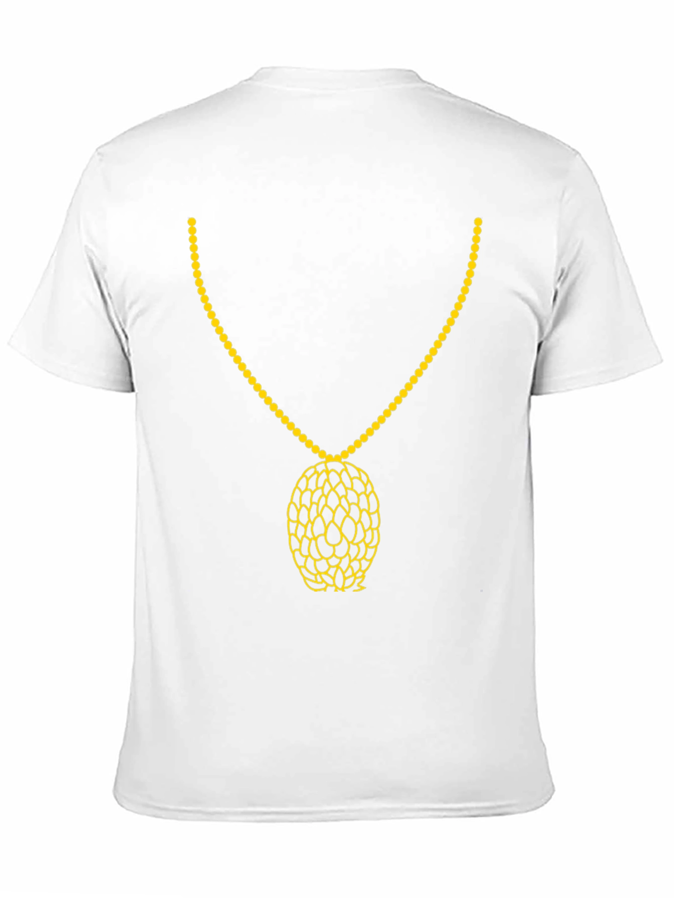 Black T-Shirt with Gold Necklace Print