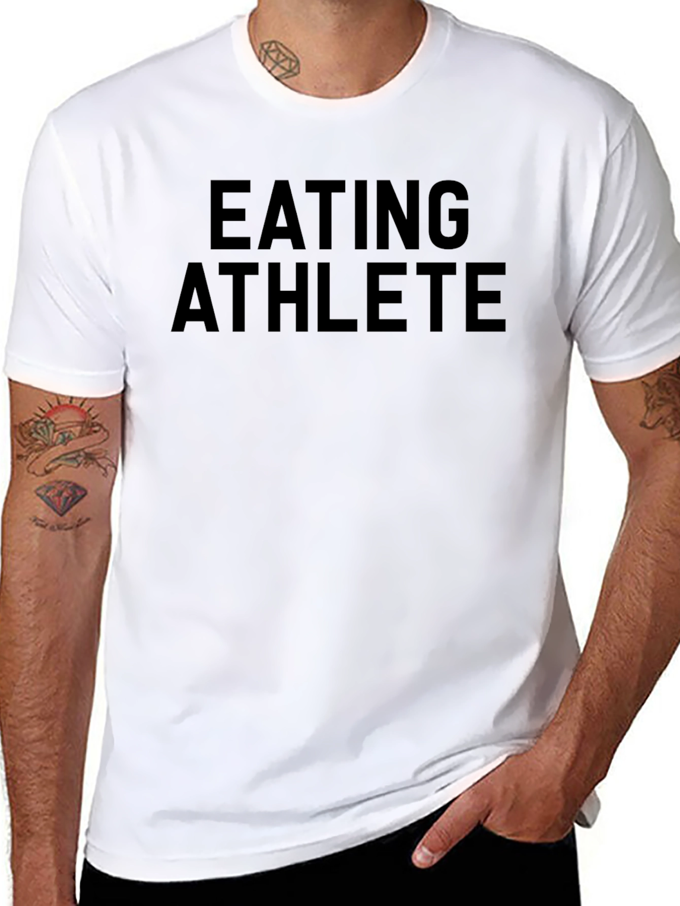 Eating Athlete Graphic Tee - Black Cotton T-Shirt