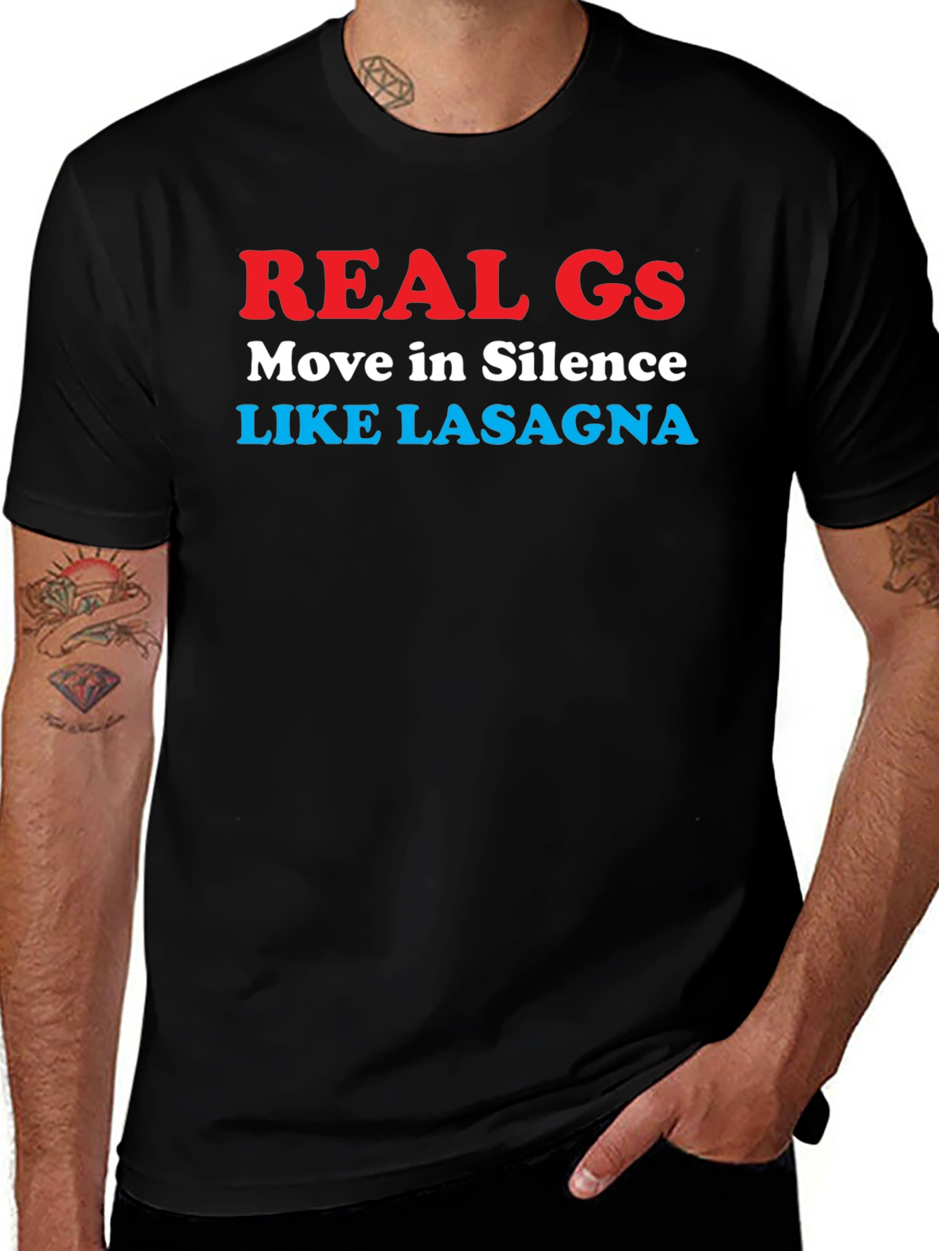 Real Gs Lasagna Graphic T-Shirt - Humor Tee