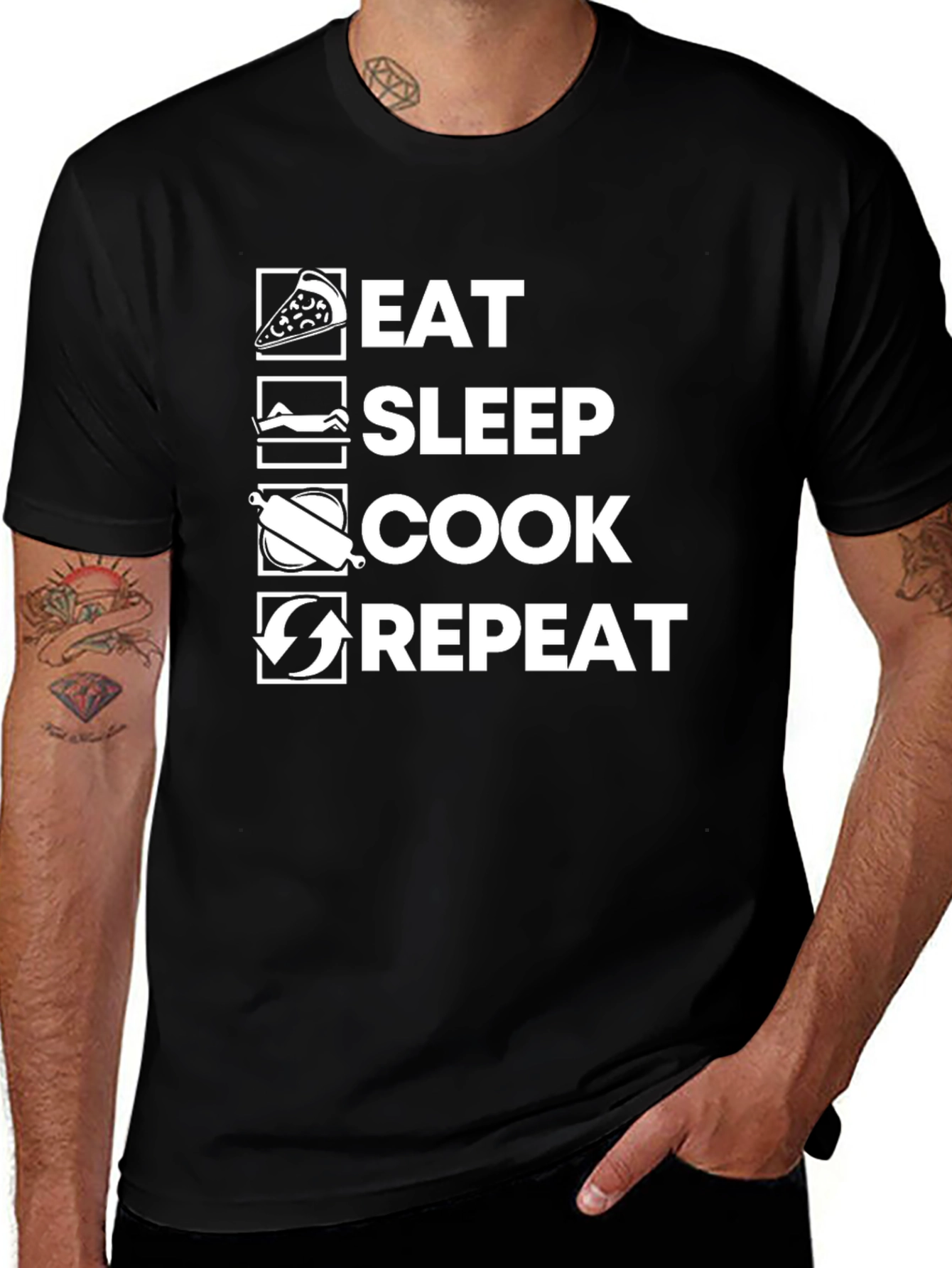 Eat Sleep Cook Repeat Graphic Tee