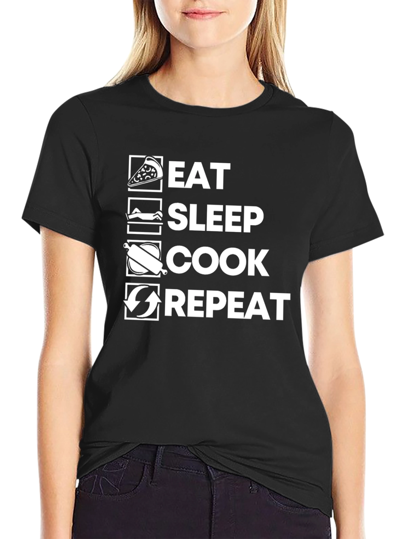 Eat Sleep Cook Repeat Graphic Tee
