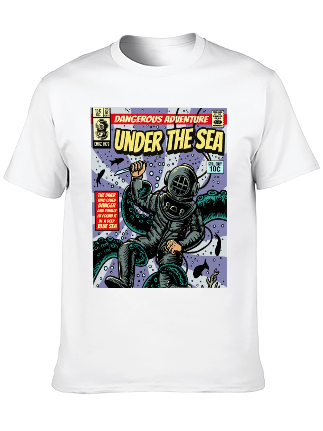 Under the Sea Comic T-Shirt - Dangerous Adventure!