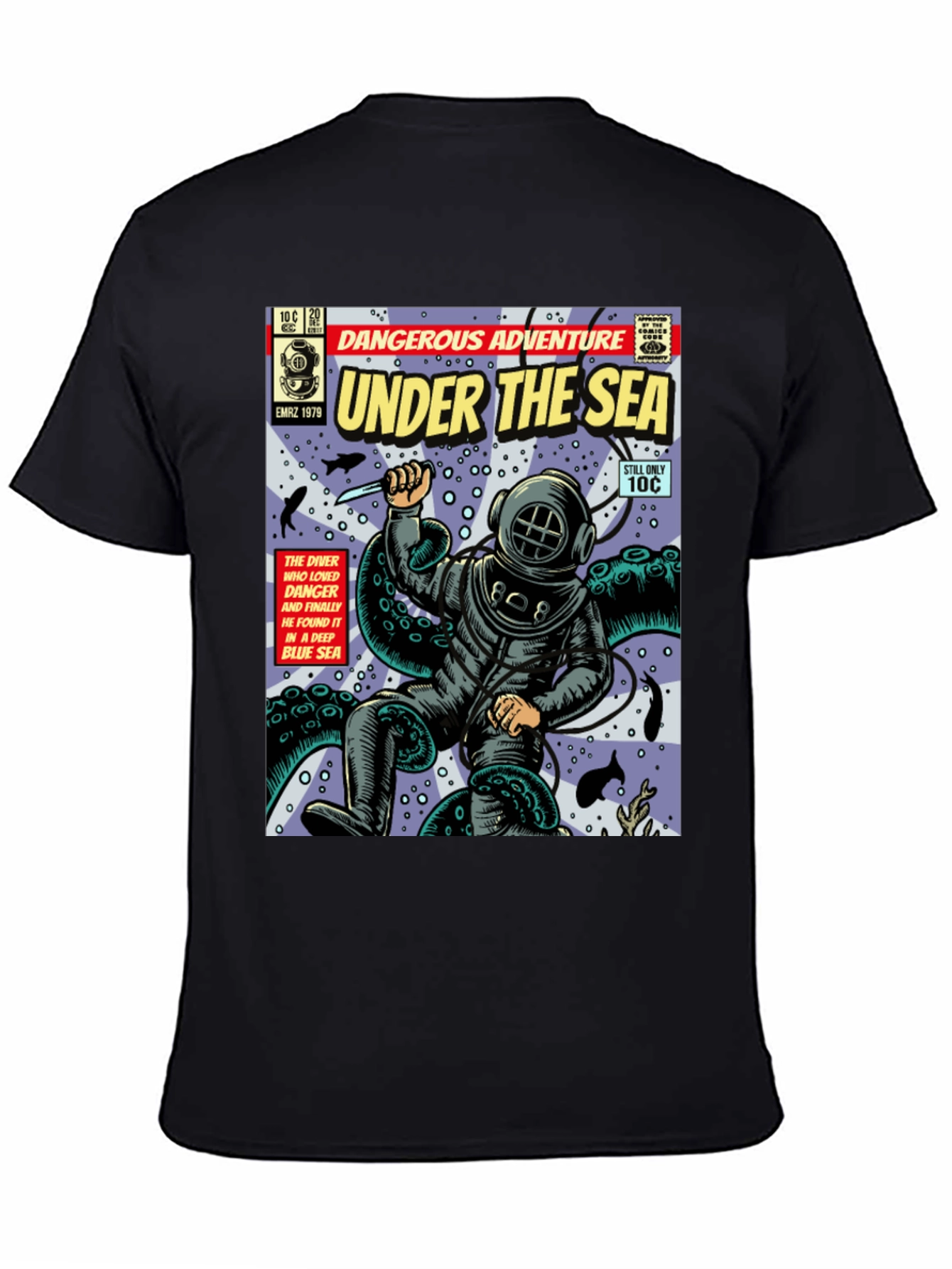 Under the Sea Comic T-Shirt - Dangerous Adventure!