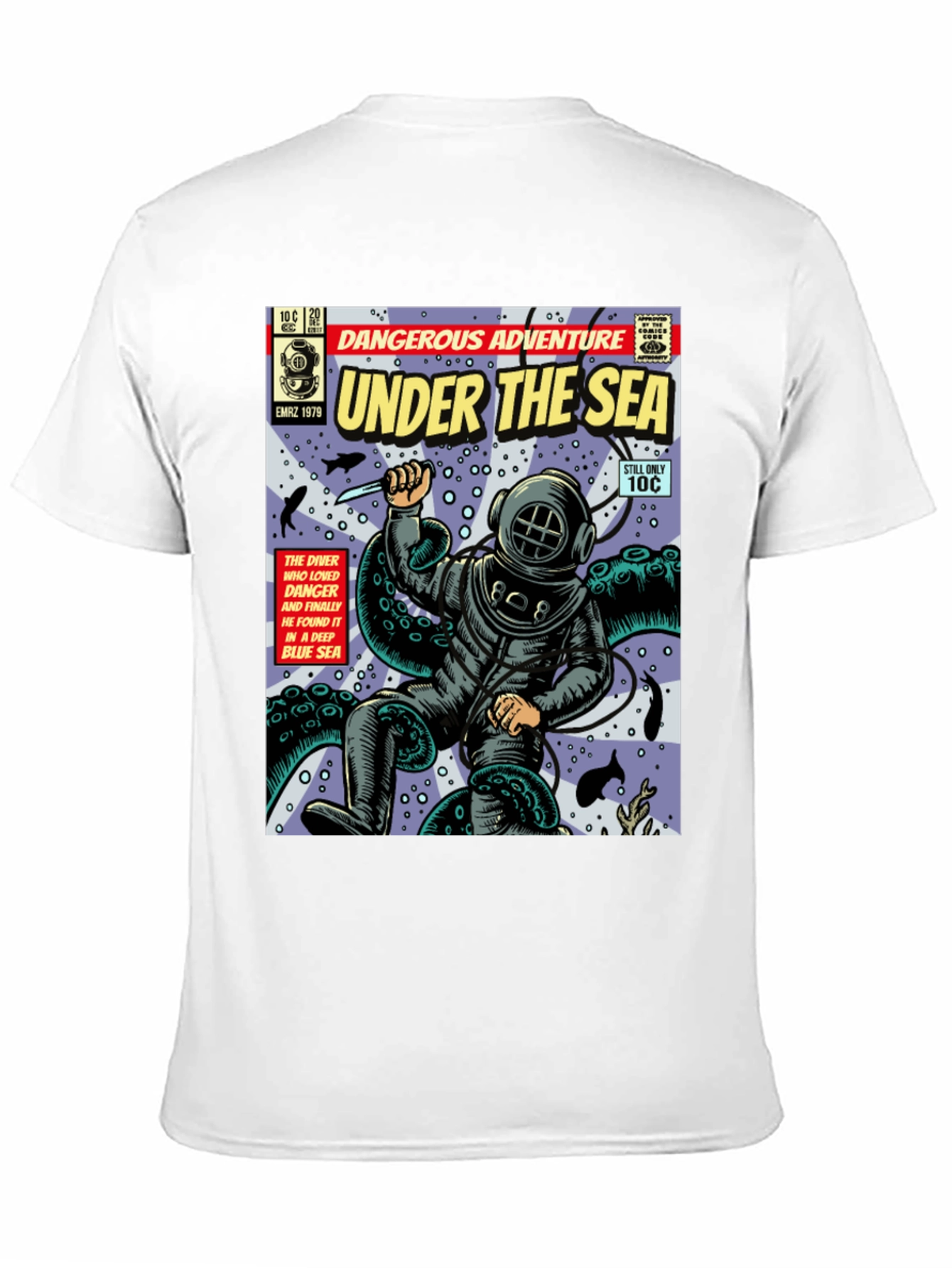 Under the Sea Comic T-Shirt - Dangerous Adventure!