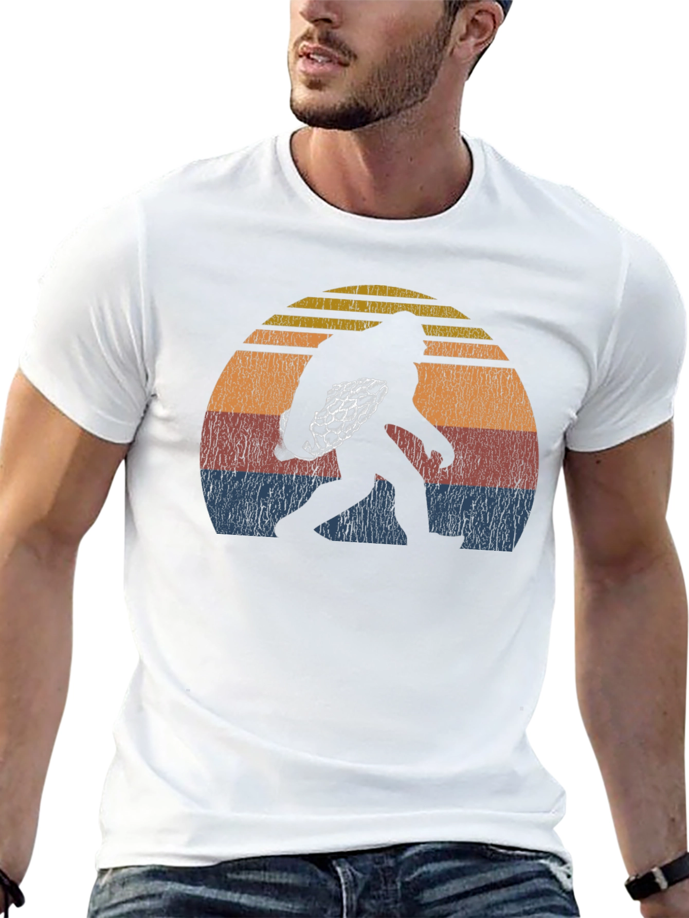 Bigfoot Morel Mushroom Black T-Shirt