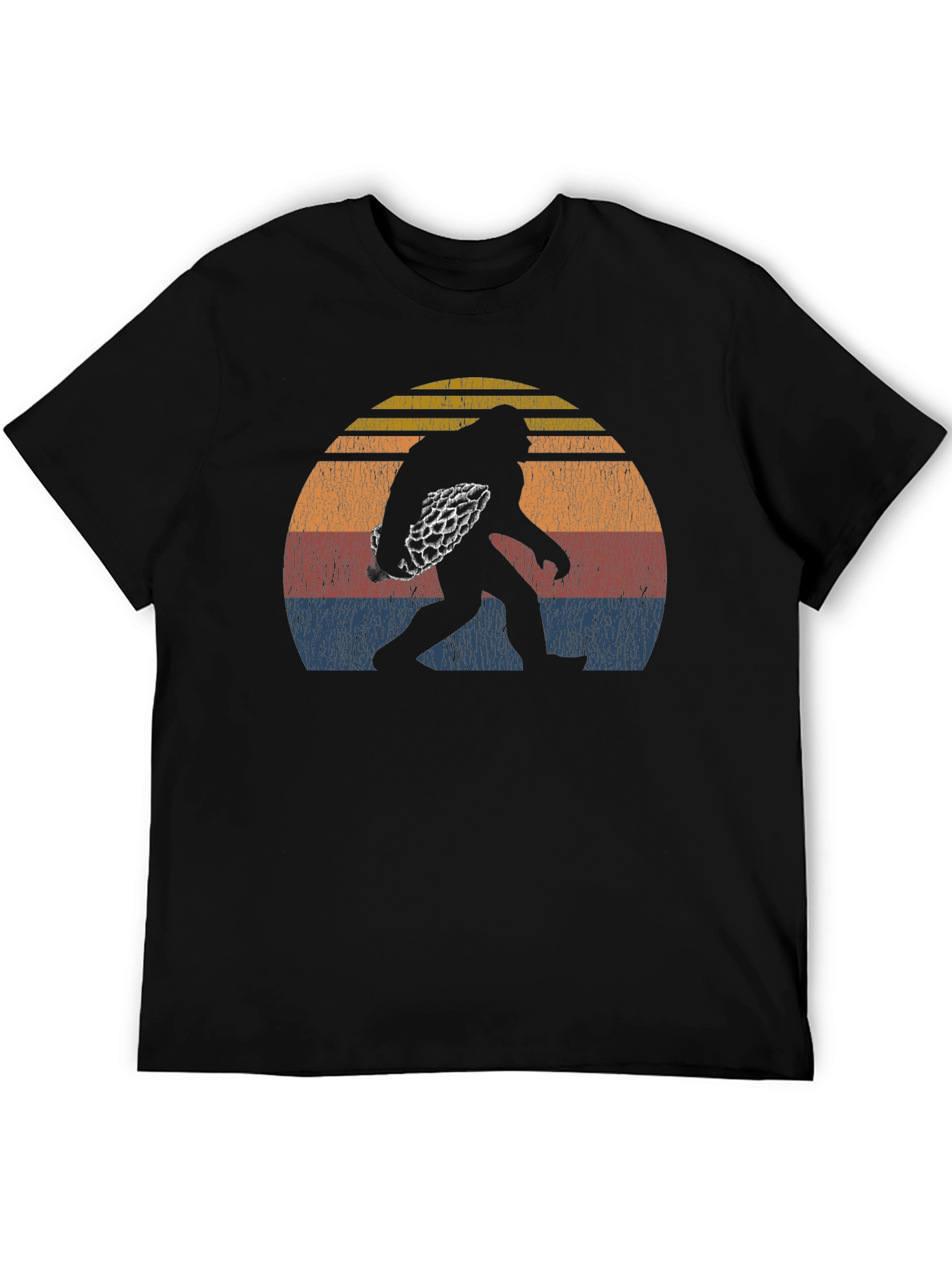 Bigfoot Morel Mushroom Black T-Shirt