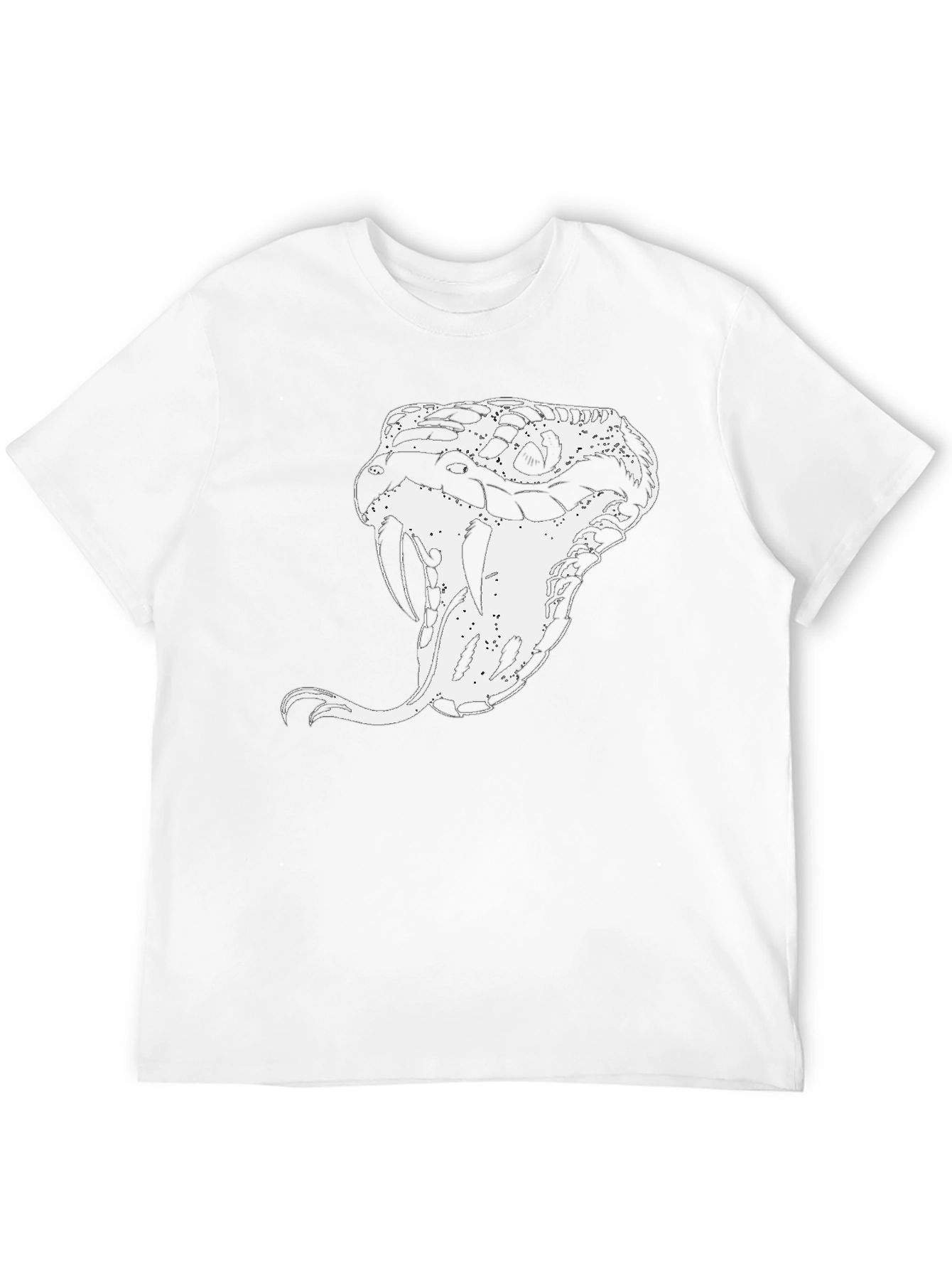 Mens Black T-Shirt with Cobra Snake Head Graphic