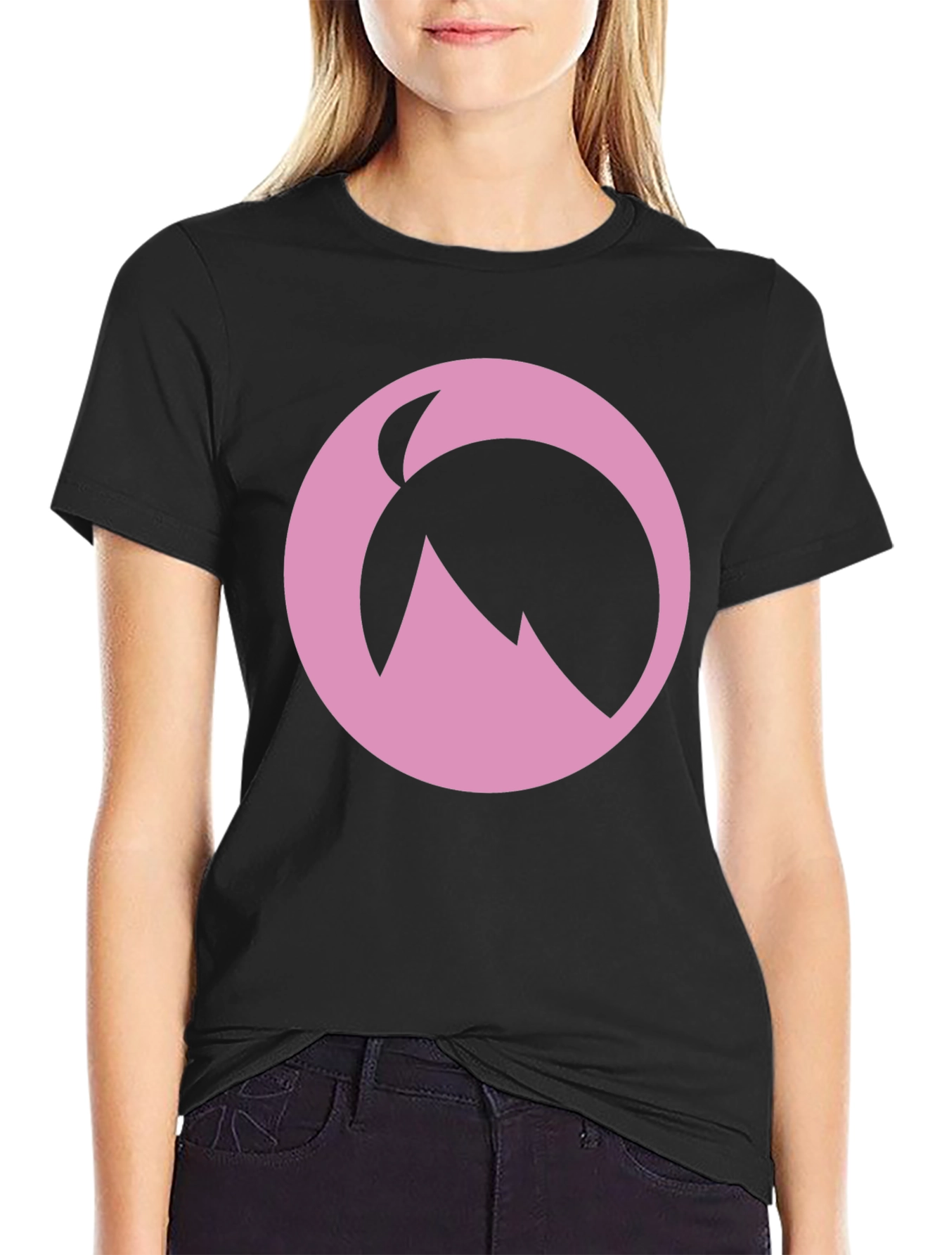 Pink Overwatch Symmetra Logo Black T-Shirt