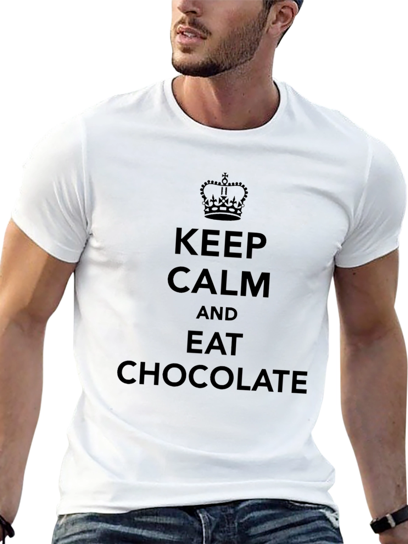 Keep Calm and Eat Chocolate Black T-Shirt