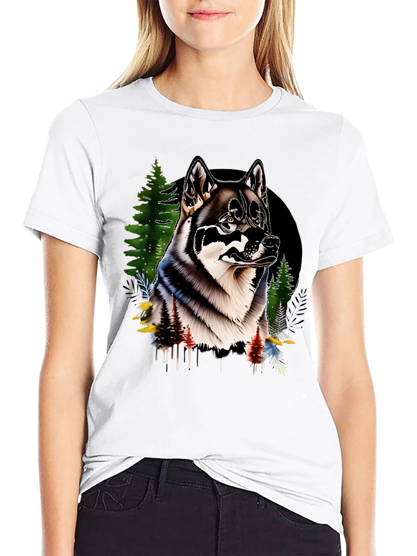 Wolf Graphic Black T-Shirt for Men