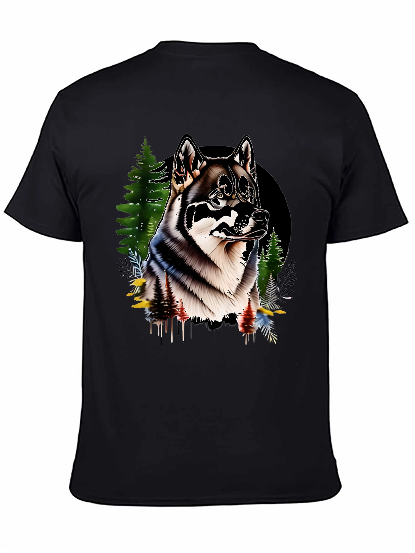 Wolf Graphic Black T-Shirt for Men