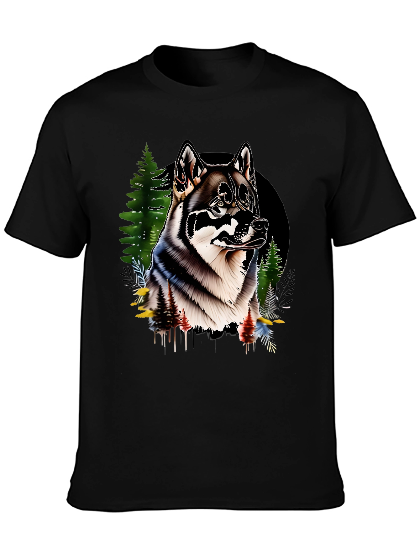 Wolf Graphic Black T-Shirt for Men