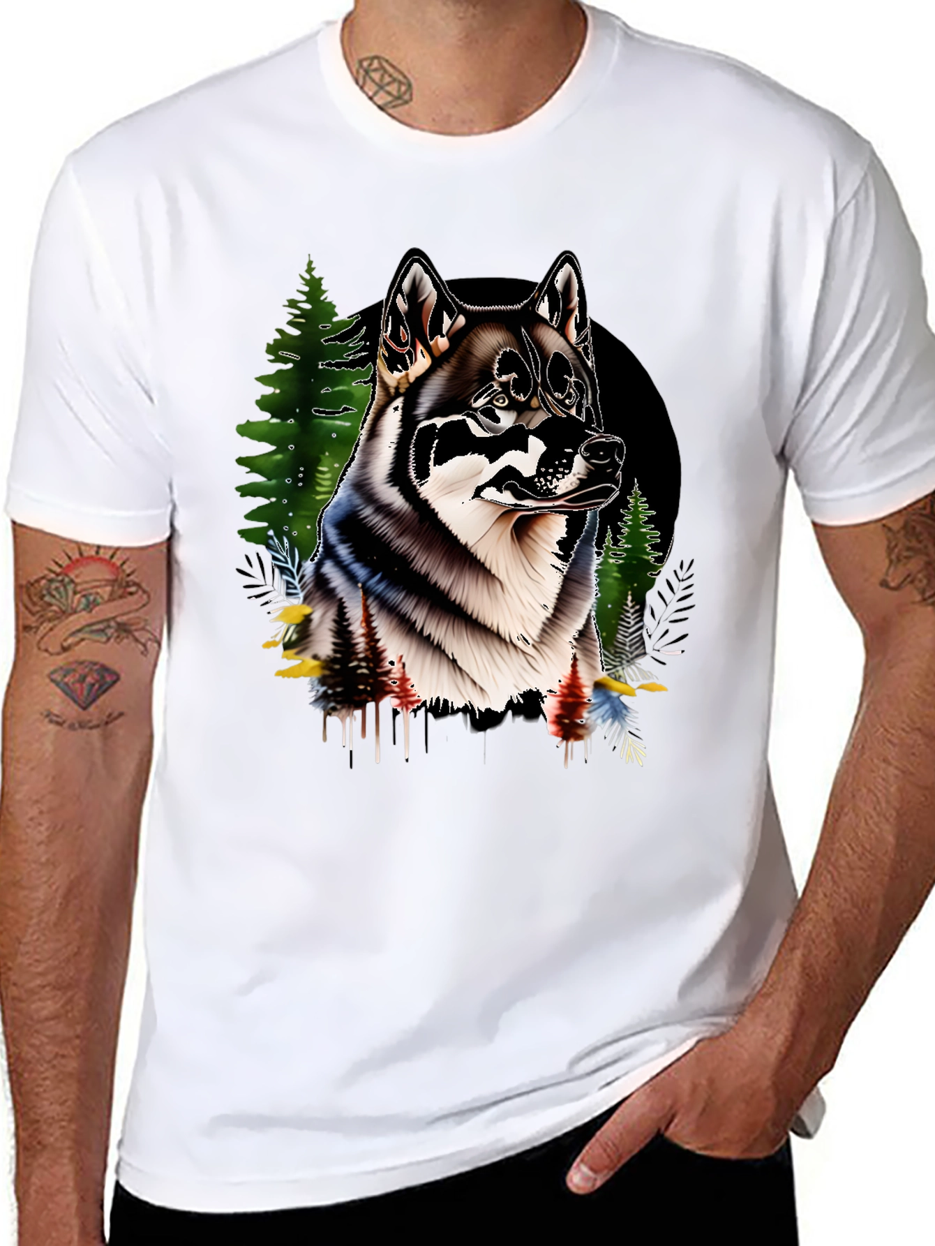 Wolf Graphic Black T-Shirt for Men