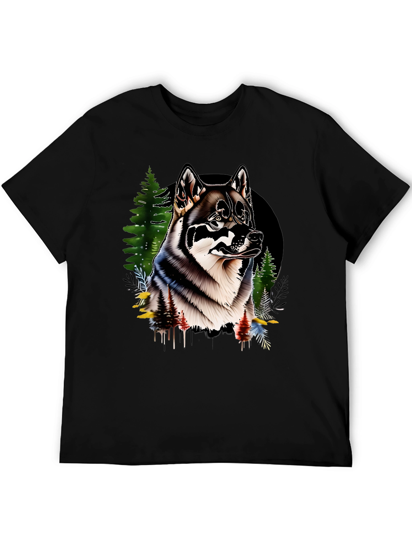 Wolf Graphic Black T-Shirt for Men