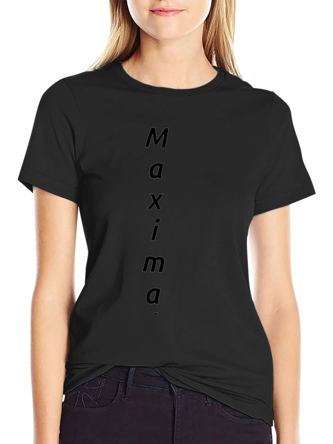 Maxima Black Cotton T-Shirt