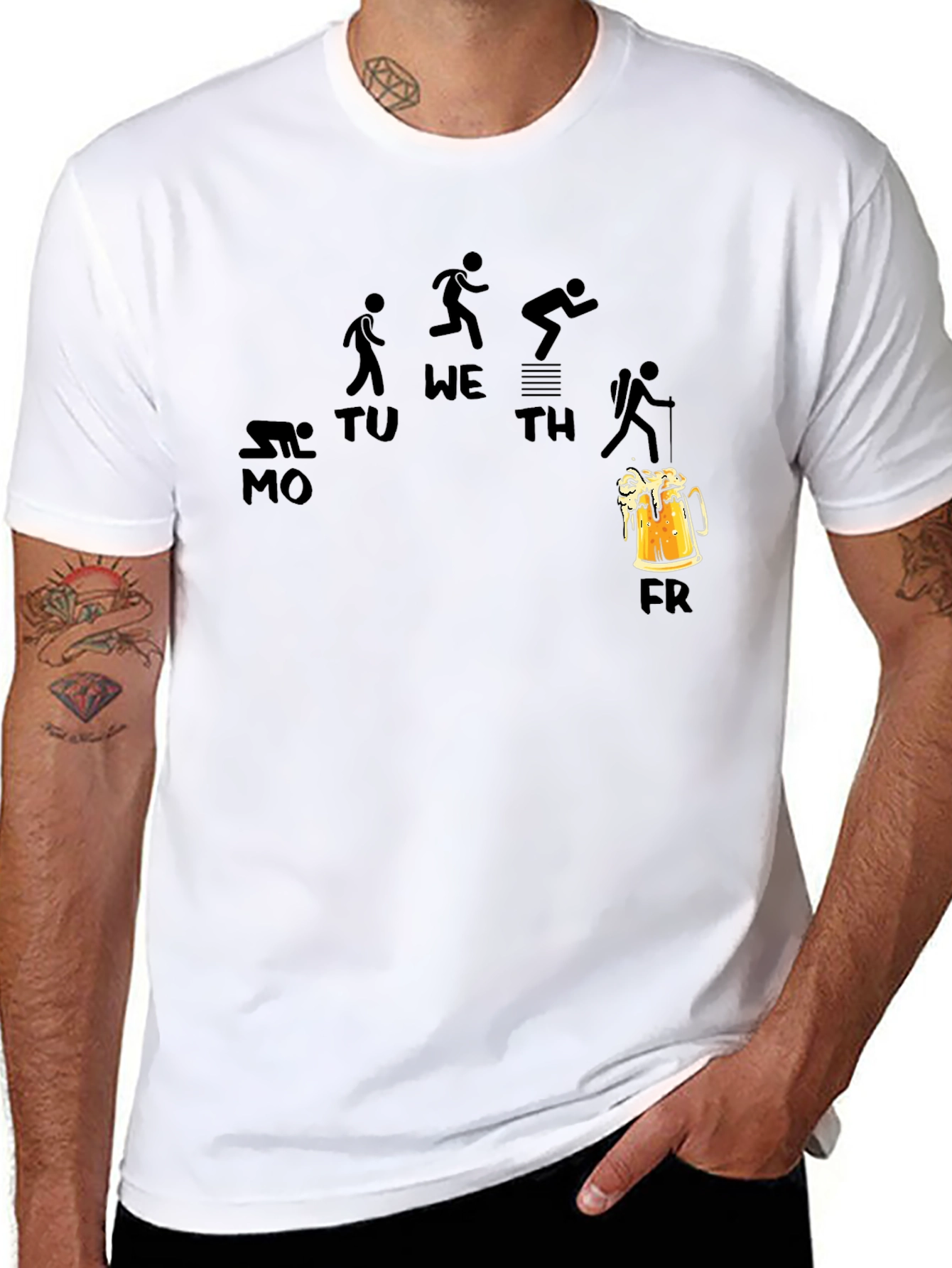 Funny Weekday Workout Beer Friday Black T-Shirt