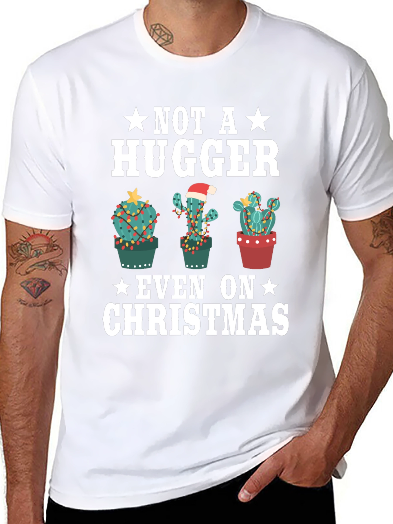 Not a Hugger Christmas Cactus T-Shirt