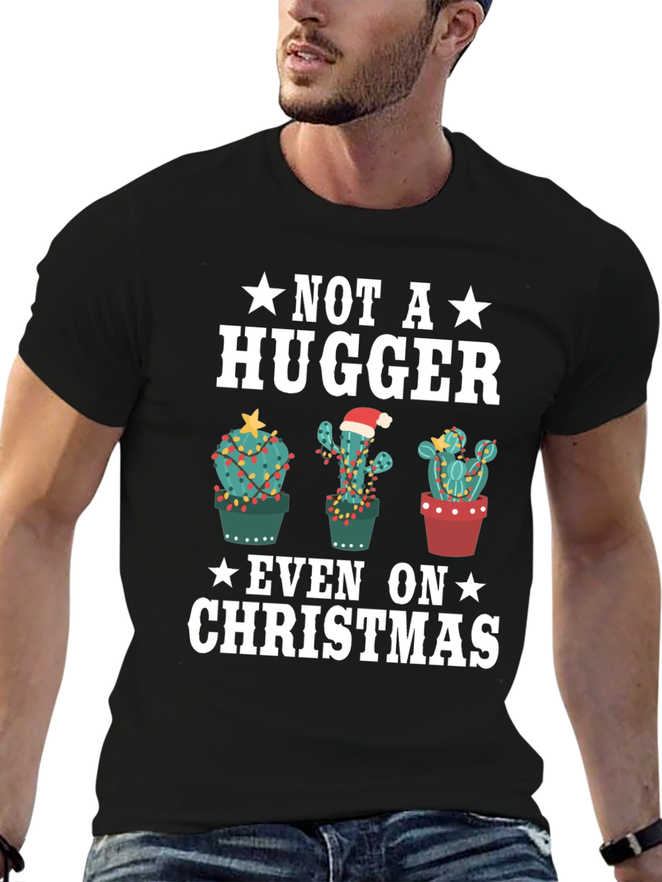 Not a Hugger Christmas Cactus T-Shirt