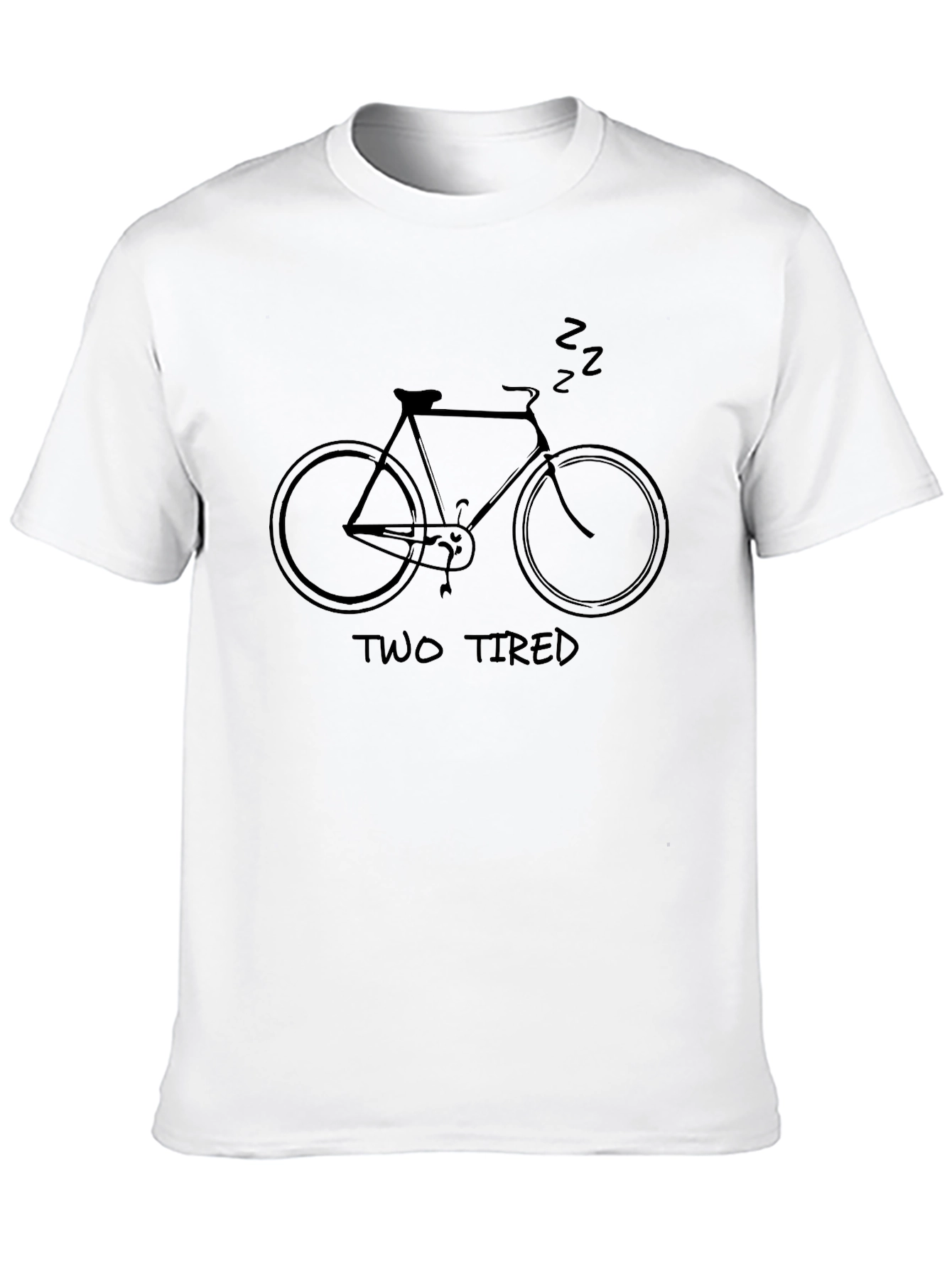 Two Tired Bicycle Graphic T-Shirt - Black