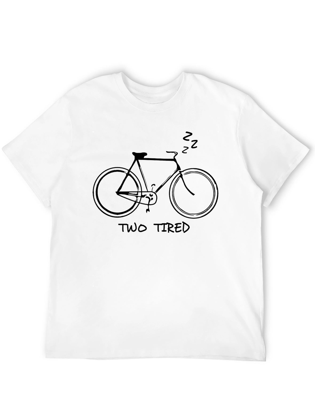 Two Tired Bicycle Graphic T-Shirt - Black