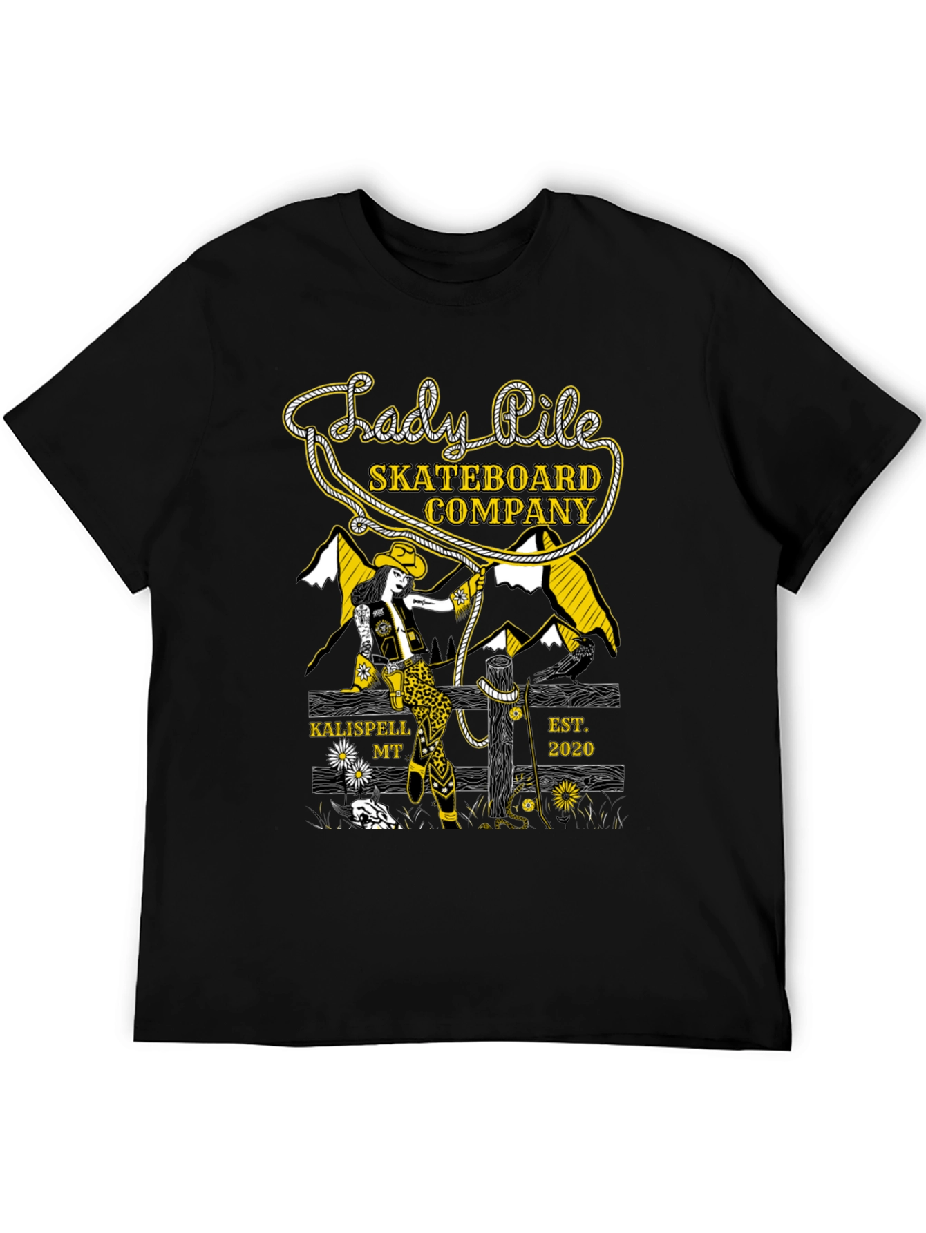 Lady Pile Skateboard Company Black Graphic Tee