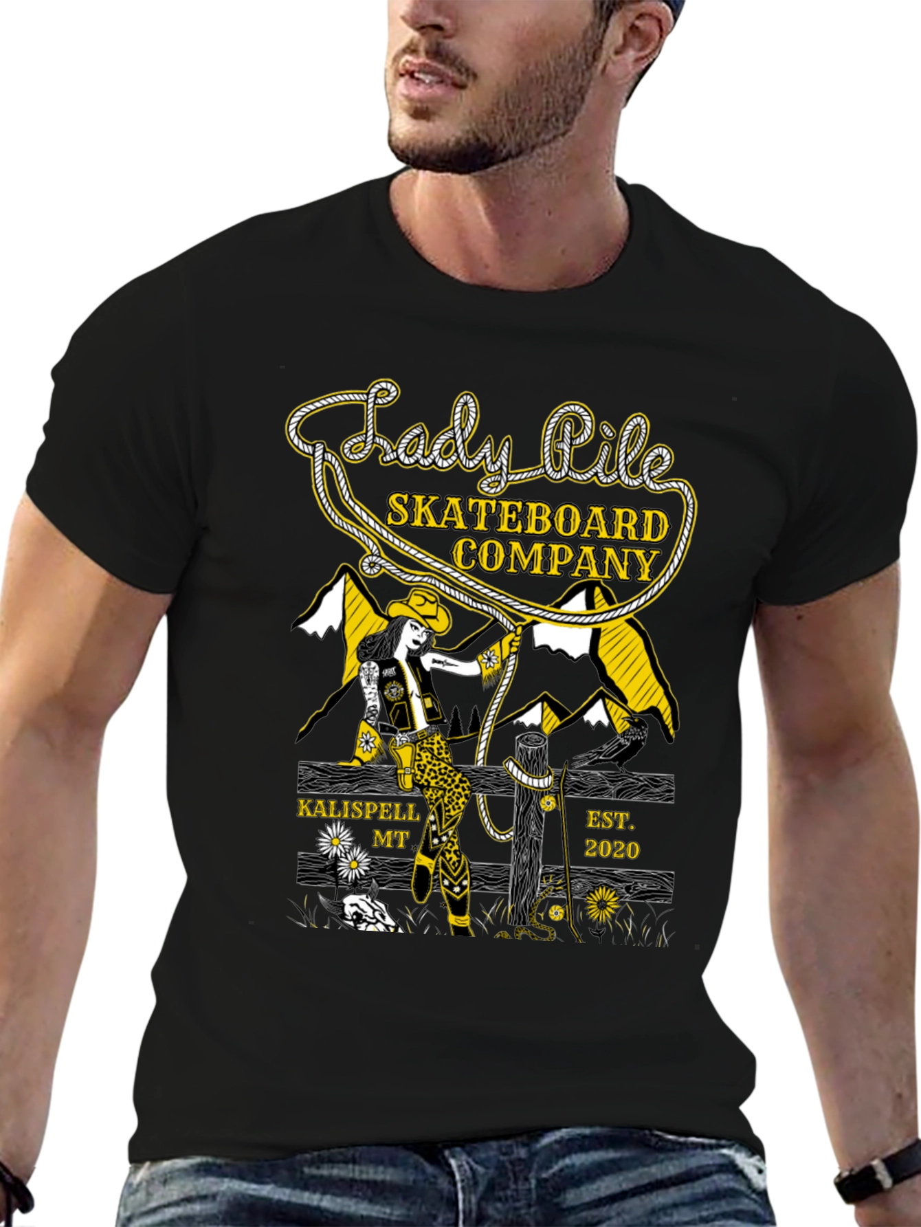 Lady Pile Skateboard Company Black Graphic Tee