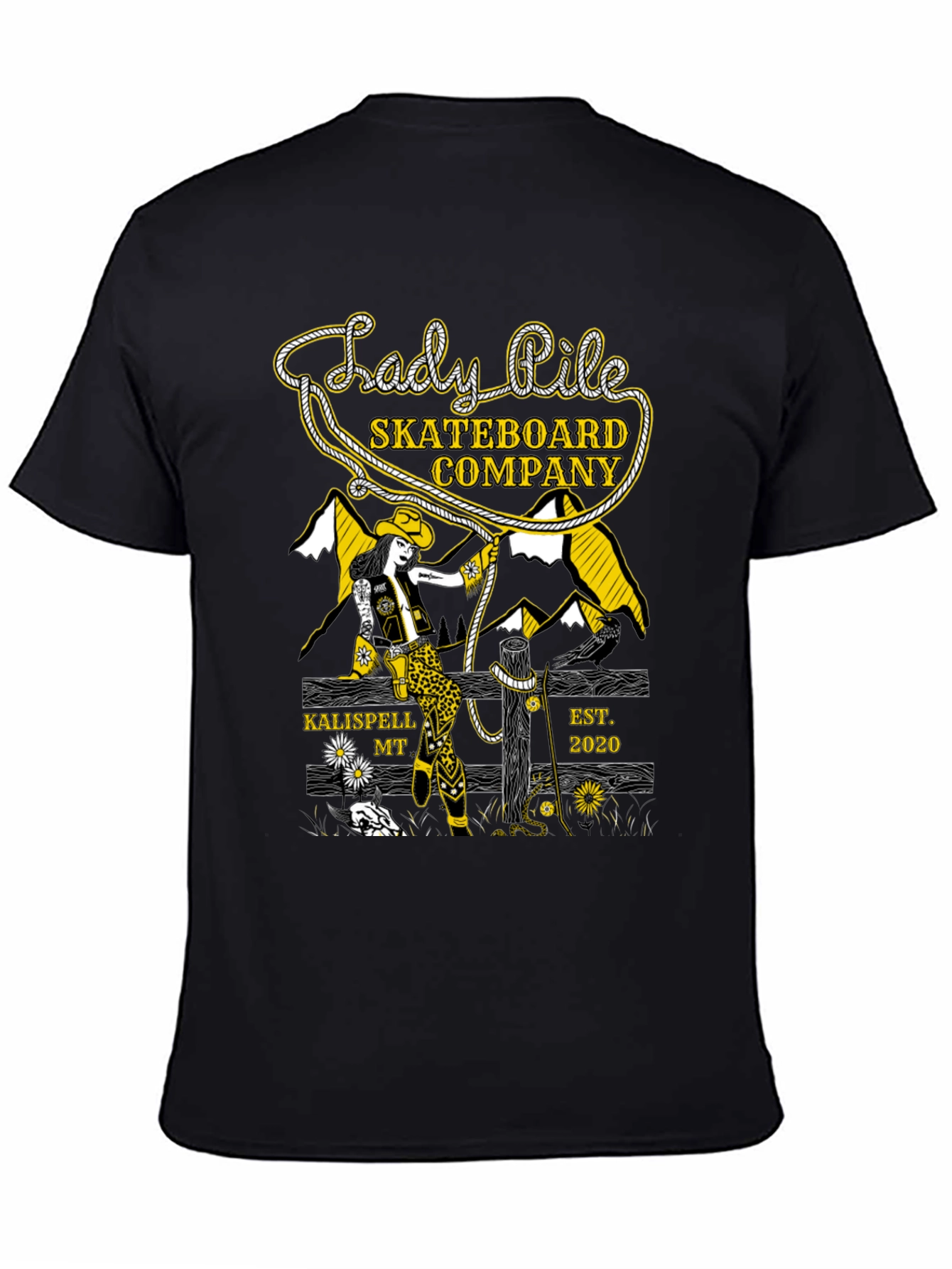 Lady Pile Skateboard Company Black Graphic Tee