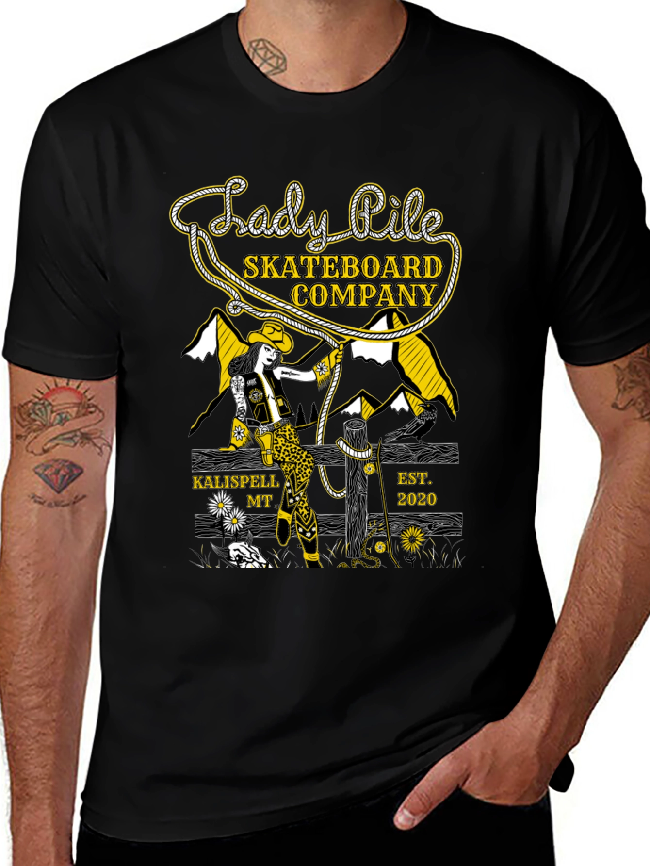 Lady Pile Skateboard Company Black Graphic Tee