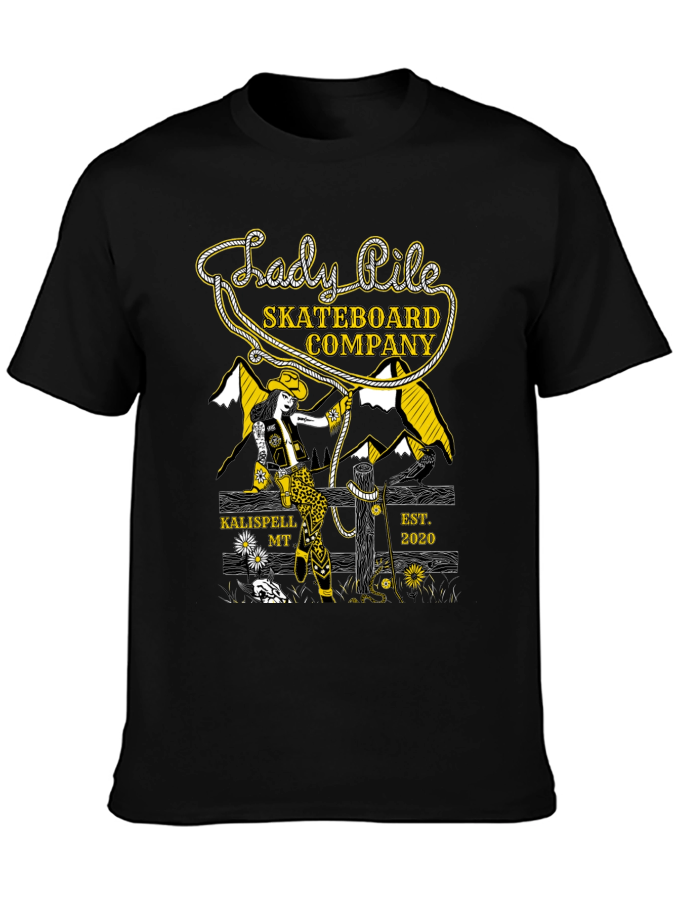 Lady Pile Skateboard Company Black Graphic Tee
