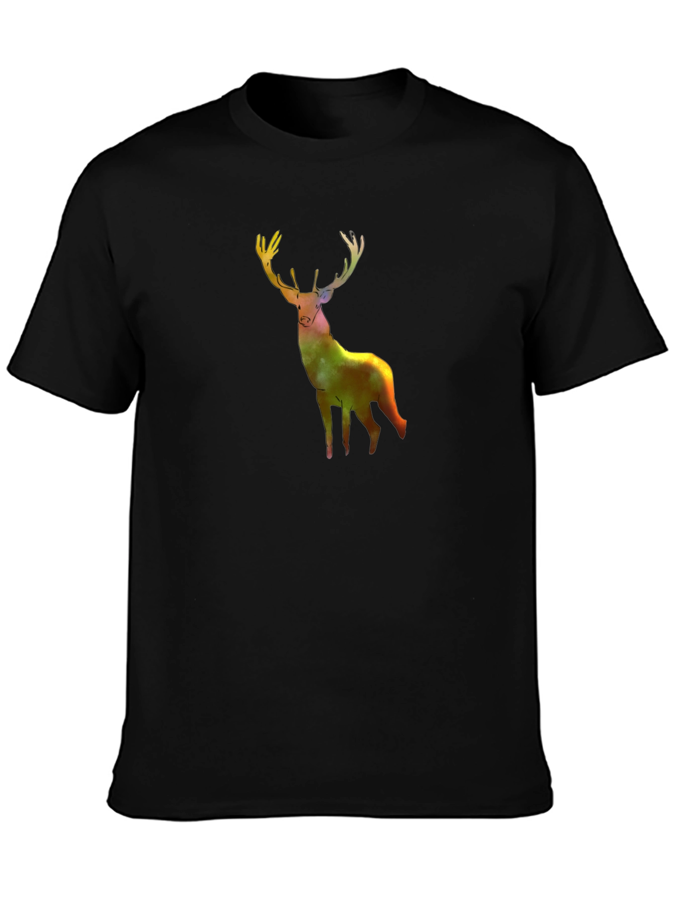 Galaxy Deer Graphic Tee - Stylish Mens Black T-Shirt