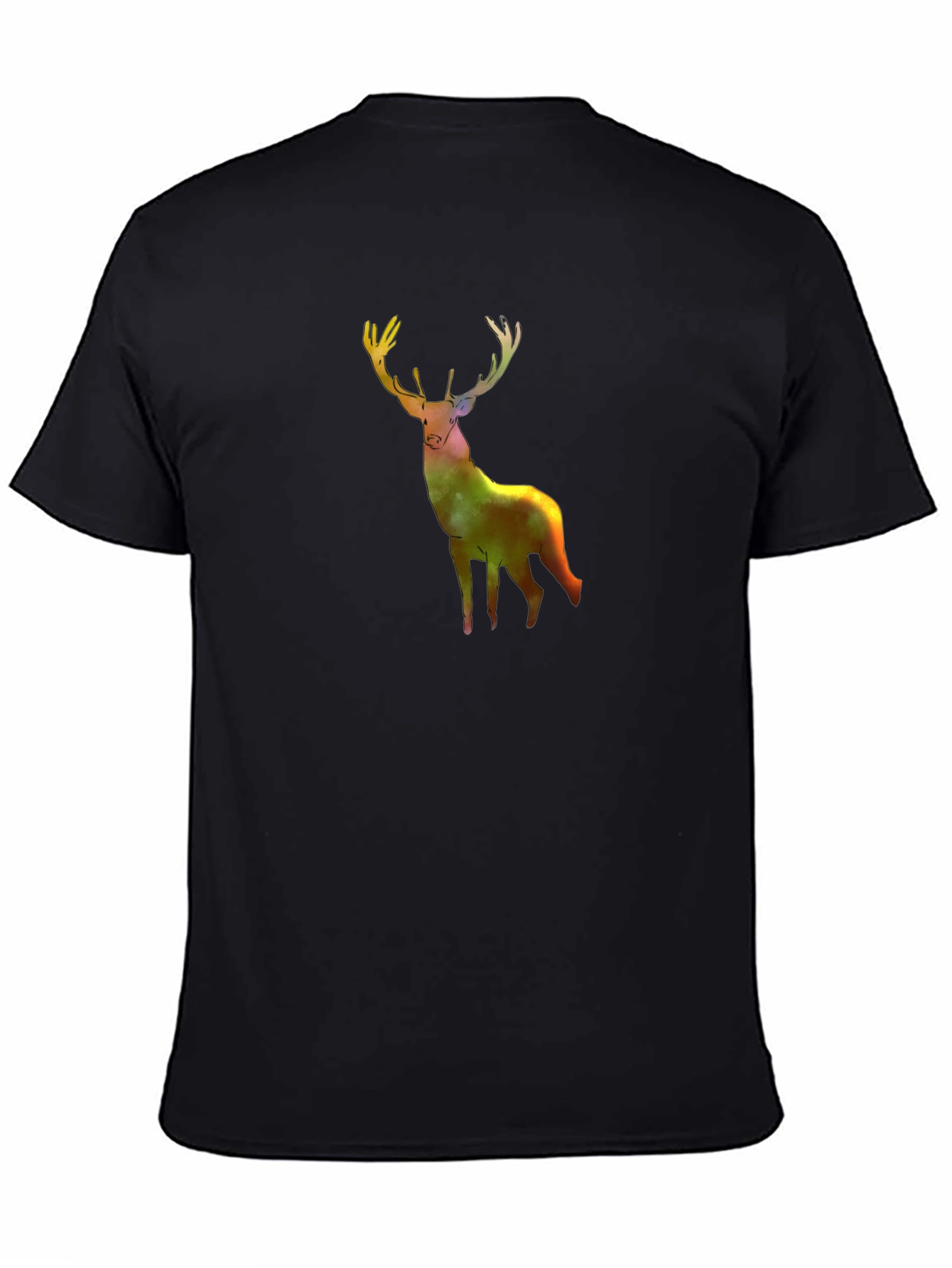 Galaxy Deer Graphic Tee - Stylish Mens Black T-Shirt