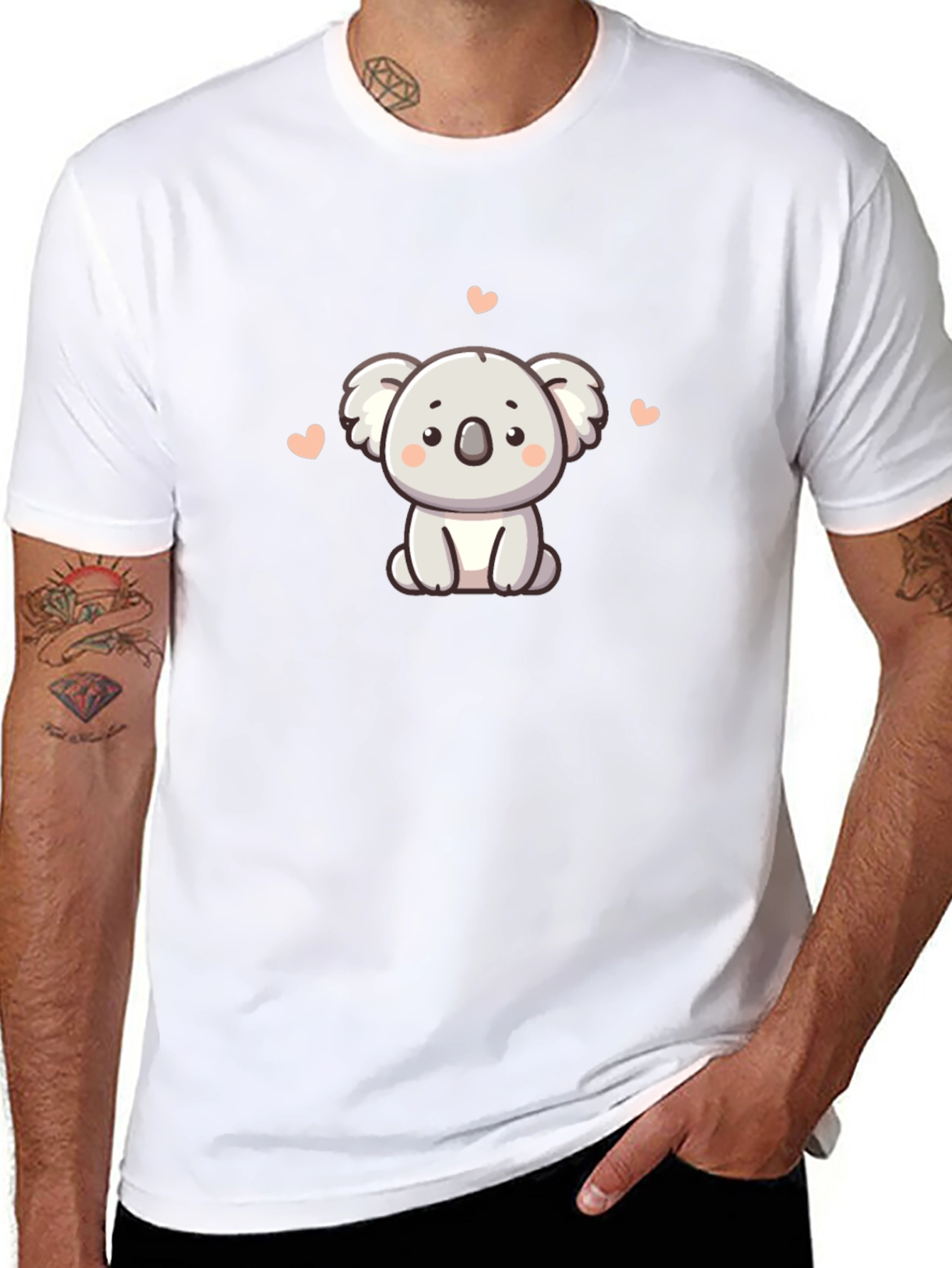 Cute Koala Graphic T-Shirt - Black