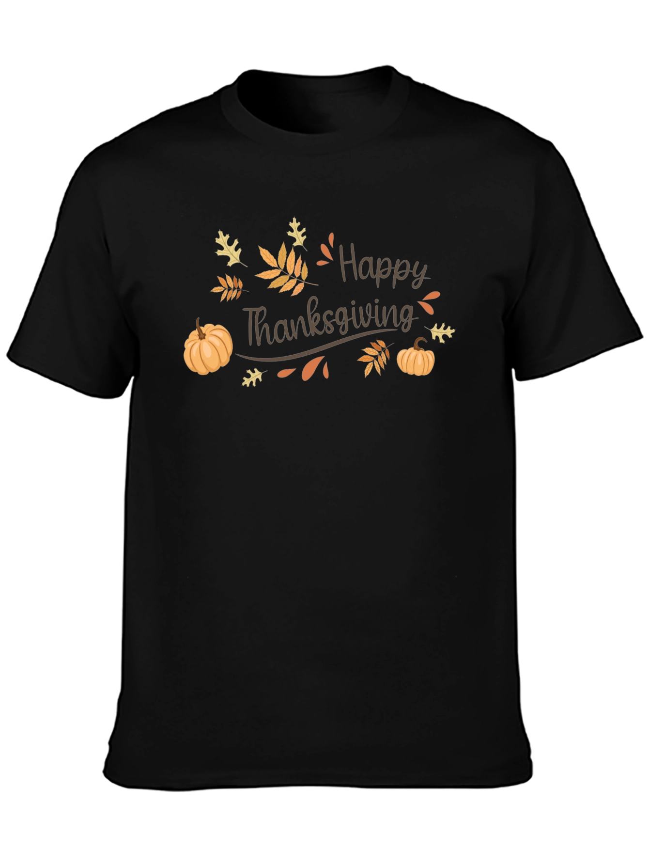 Happy Thanksgiving Graphic Tee - Black Unisex T-Shirt