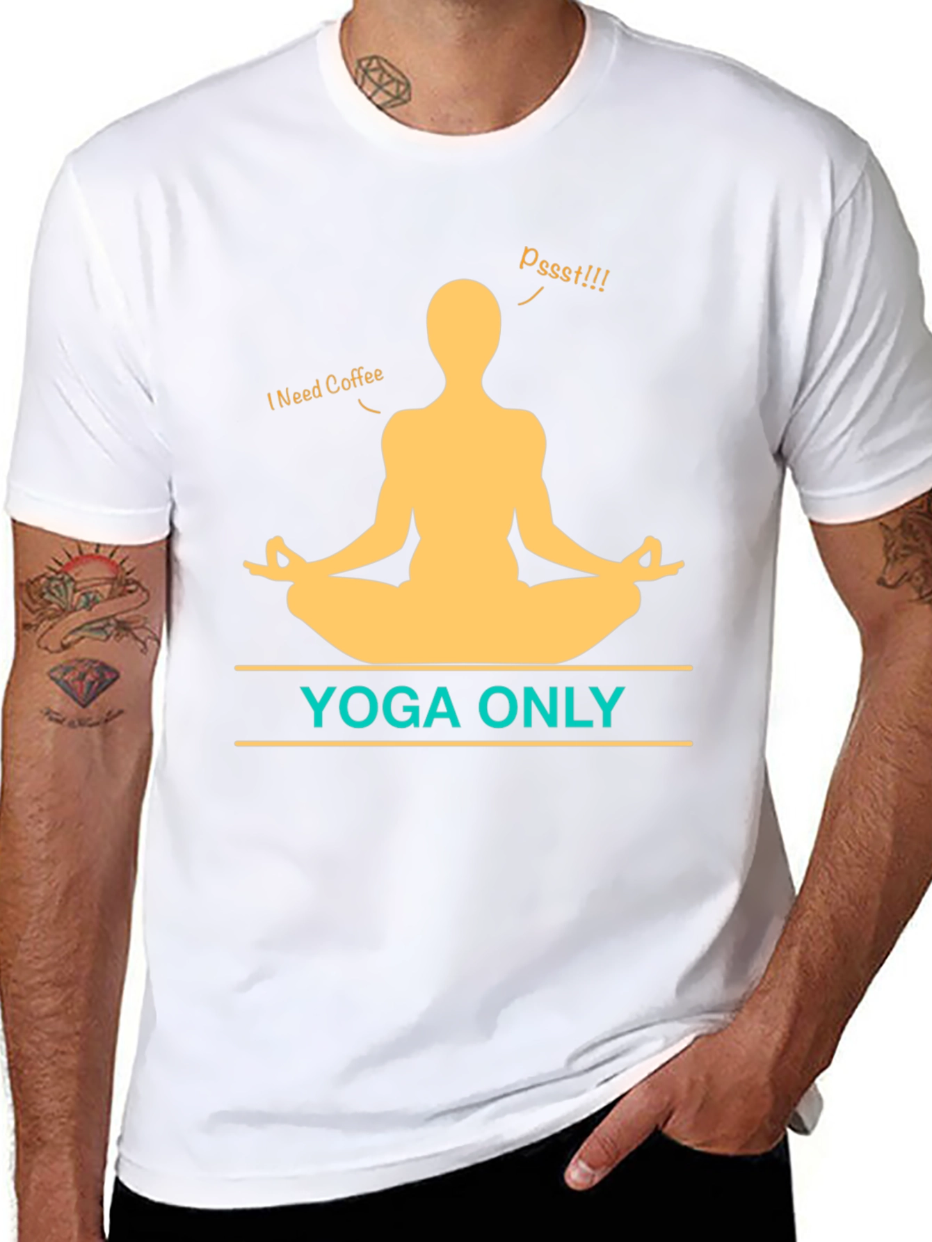 Yoga Only Coffee T-Shirt - Meditation Graphic Tee