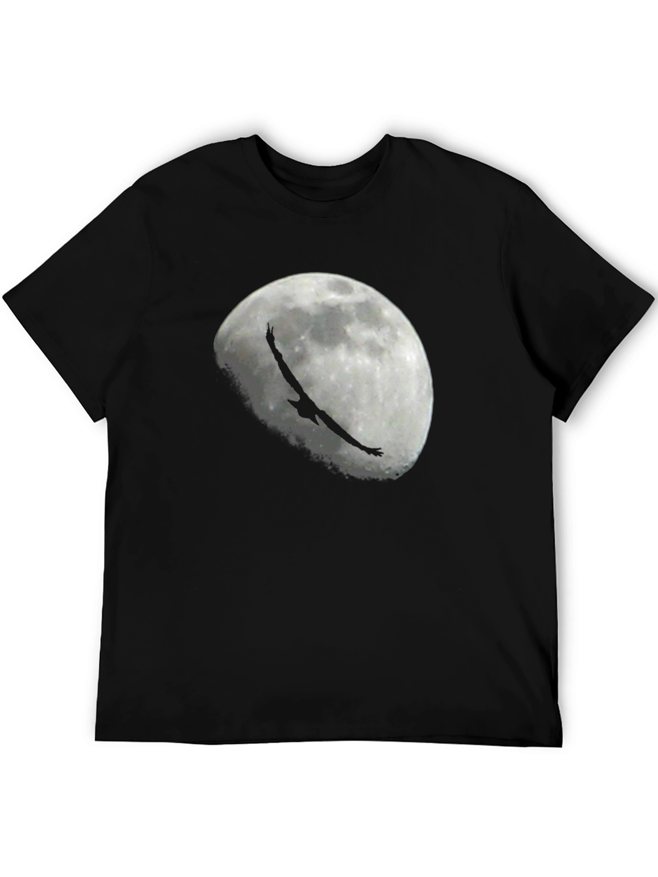 Eagle Moon Graphic Tee - Black Cotton T-Shirt