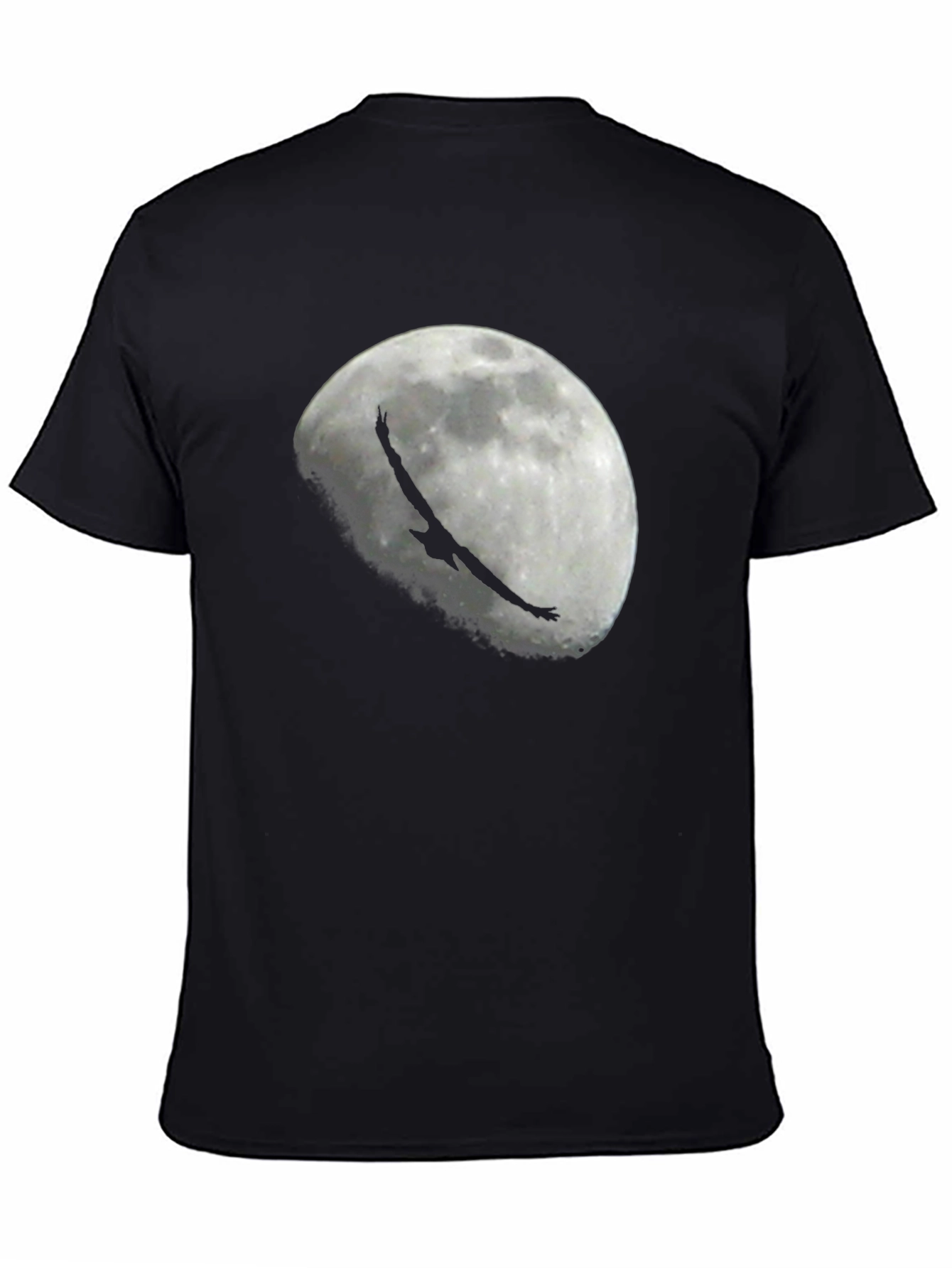 Eagle Moon Graphic Tee - Black Cotton T-Shirt