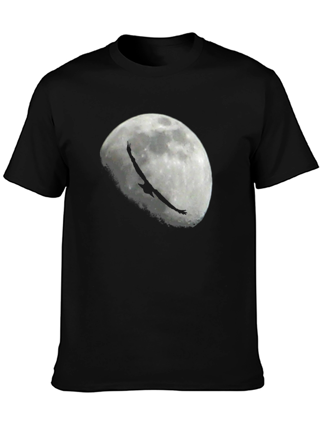 Eagle Moon Graphic Tee - Black Cotton T-Shirt