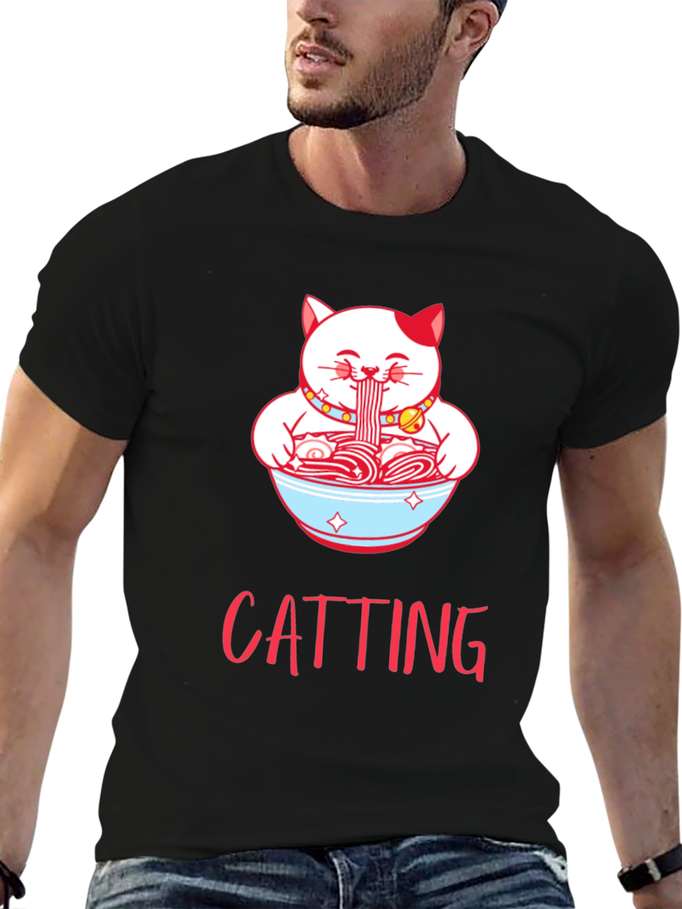 Cat Ramen T-Shirt - CATTING Funny Graphic Tee