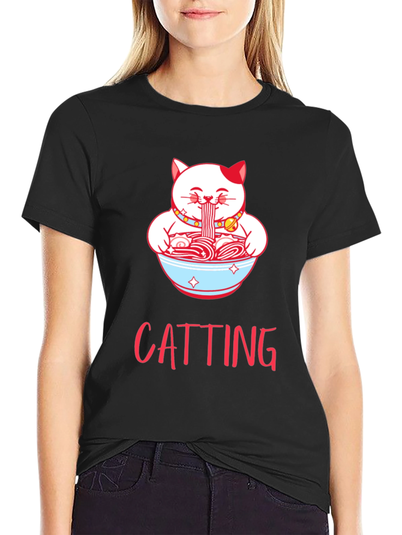 Cat Ramen T-Shirt - CATTING Funny Graphic Tee