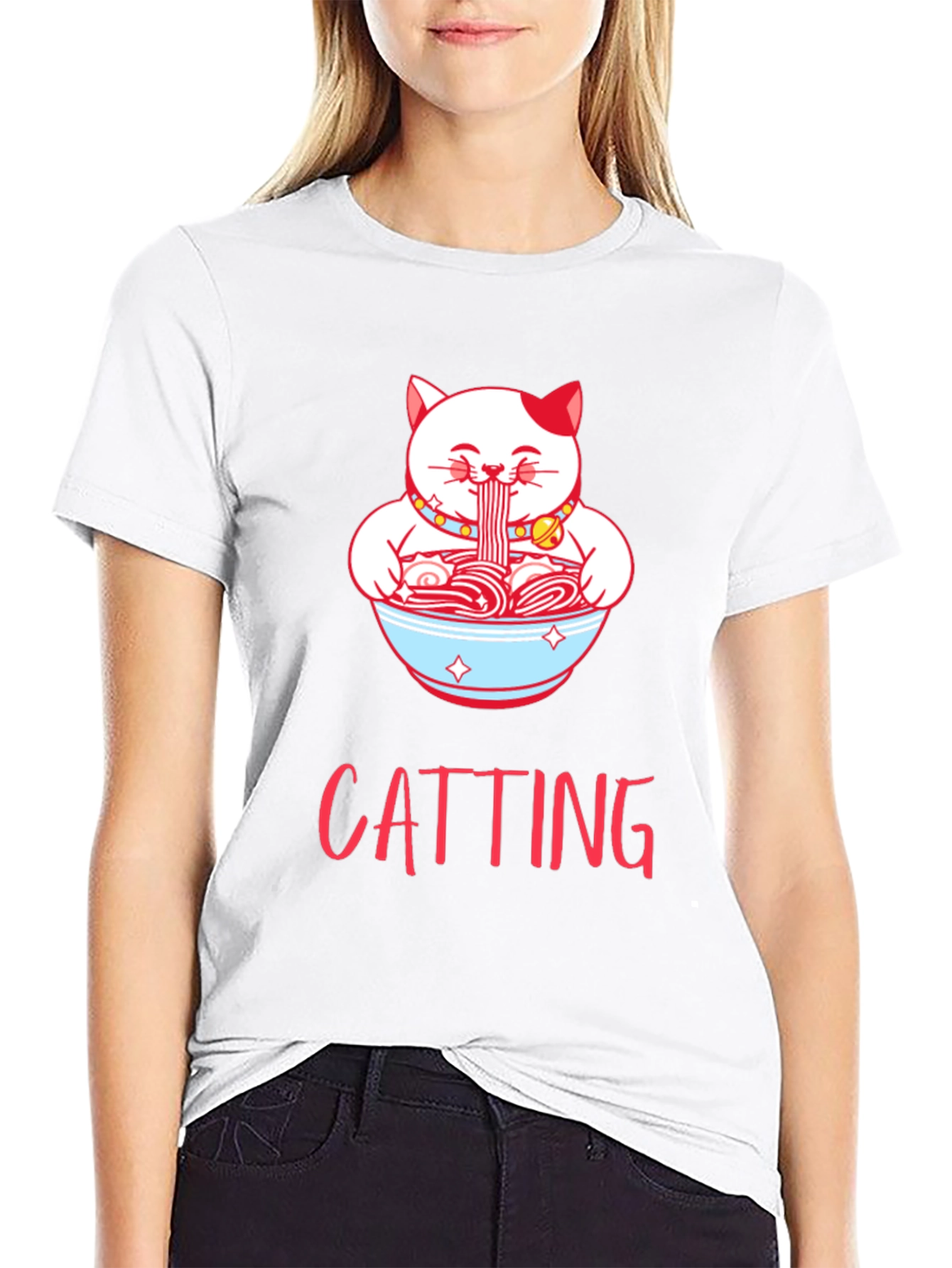 Cat Ramen T-Shirt - CATTING Funny Graphic Tee