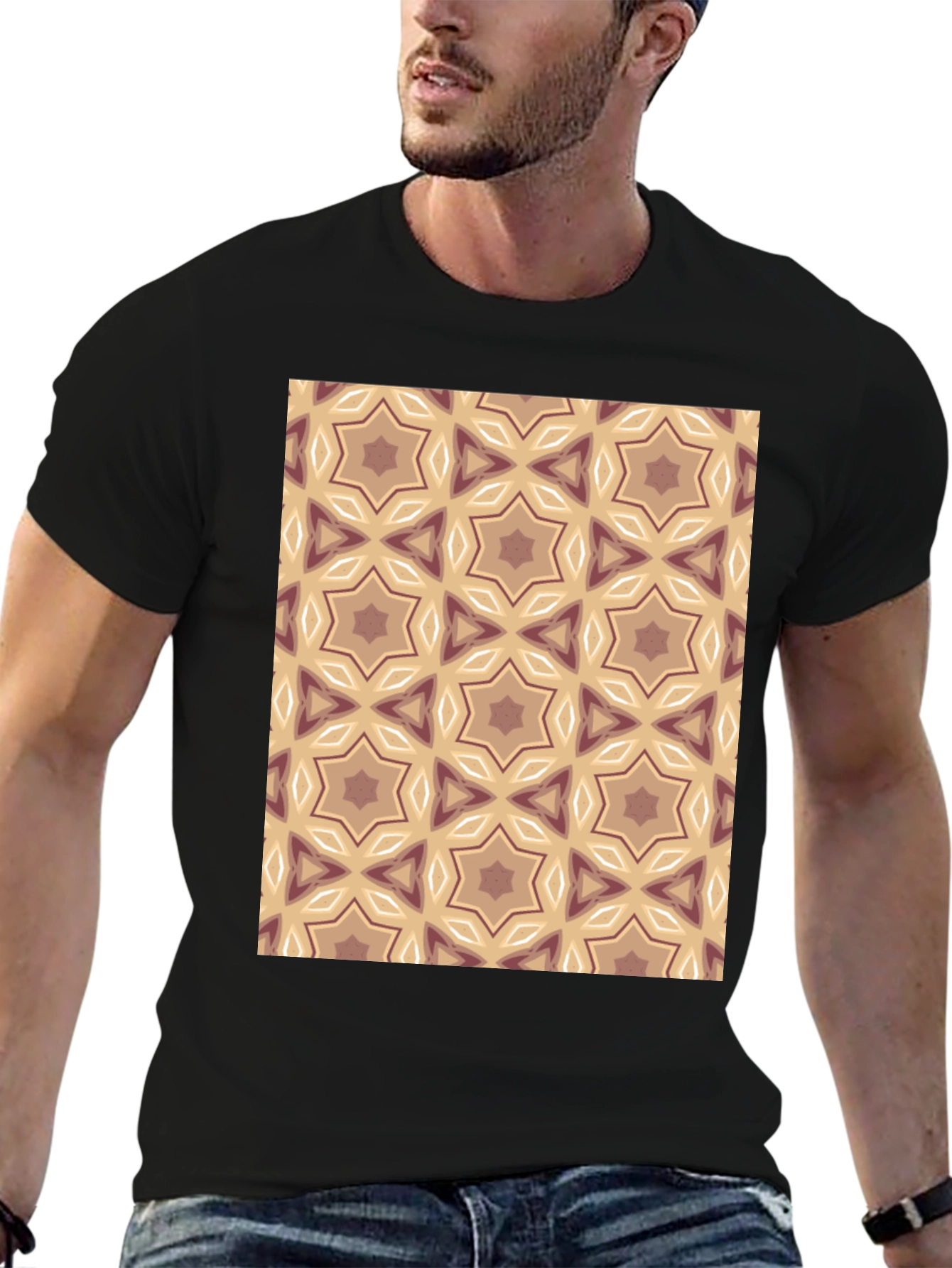 Geometric Star Pattern T-Shirt - Stylish Comfort