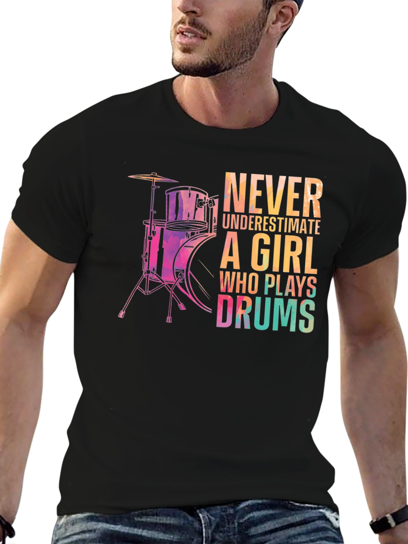 Never Underestimate Drummer Girl T-Shirt