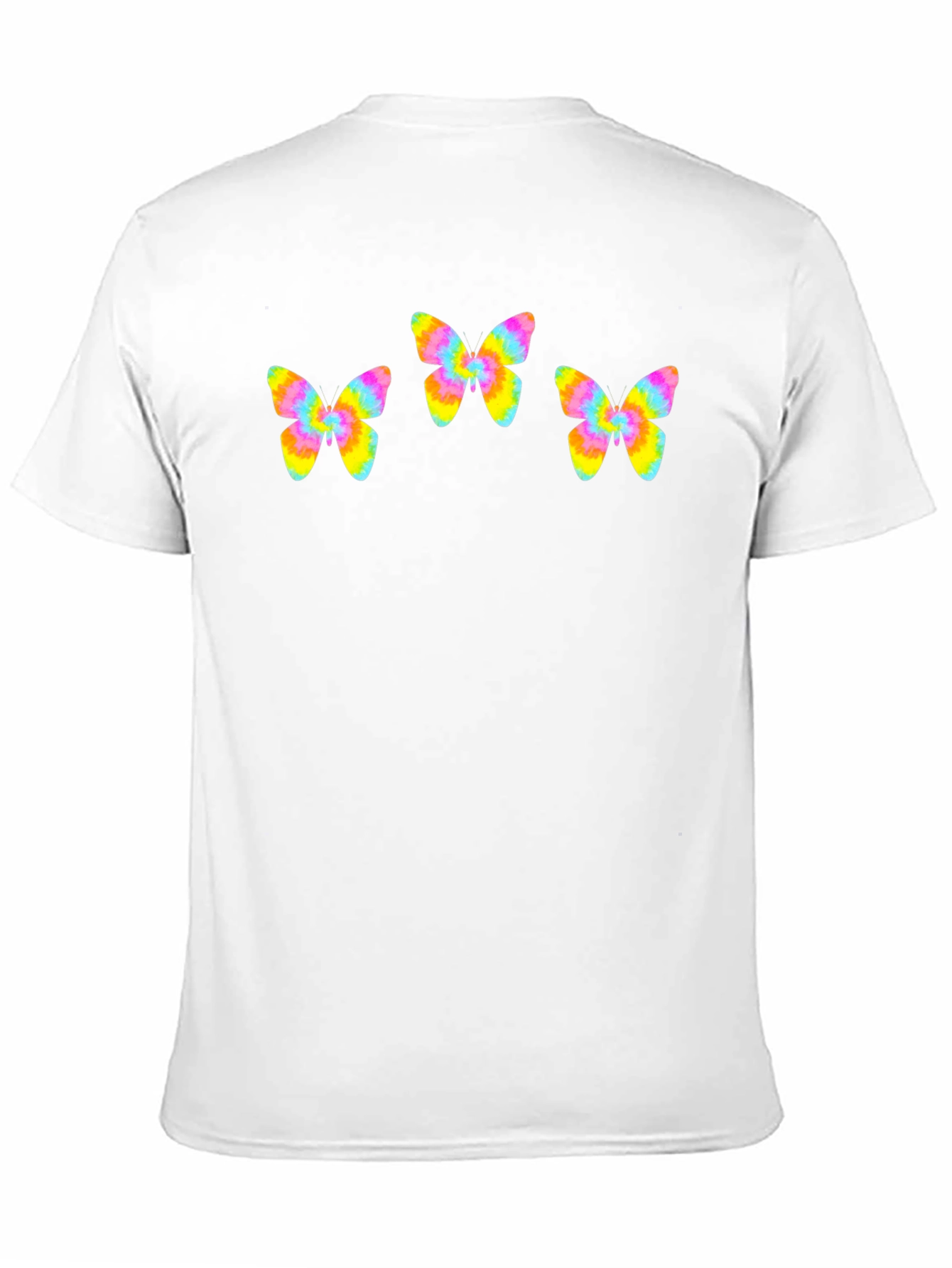 Butterfly Tie-Dye Graphic Tee - Black Cotton Blend
