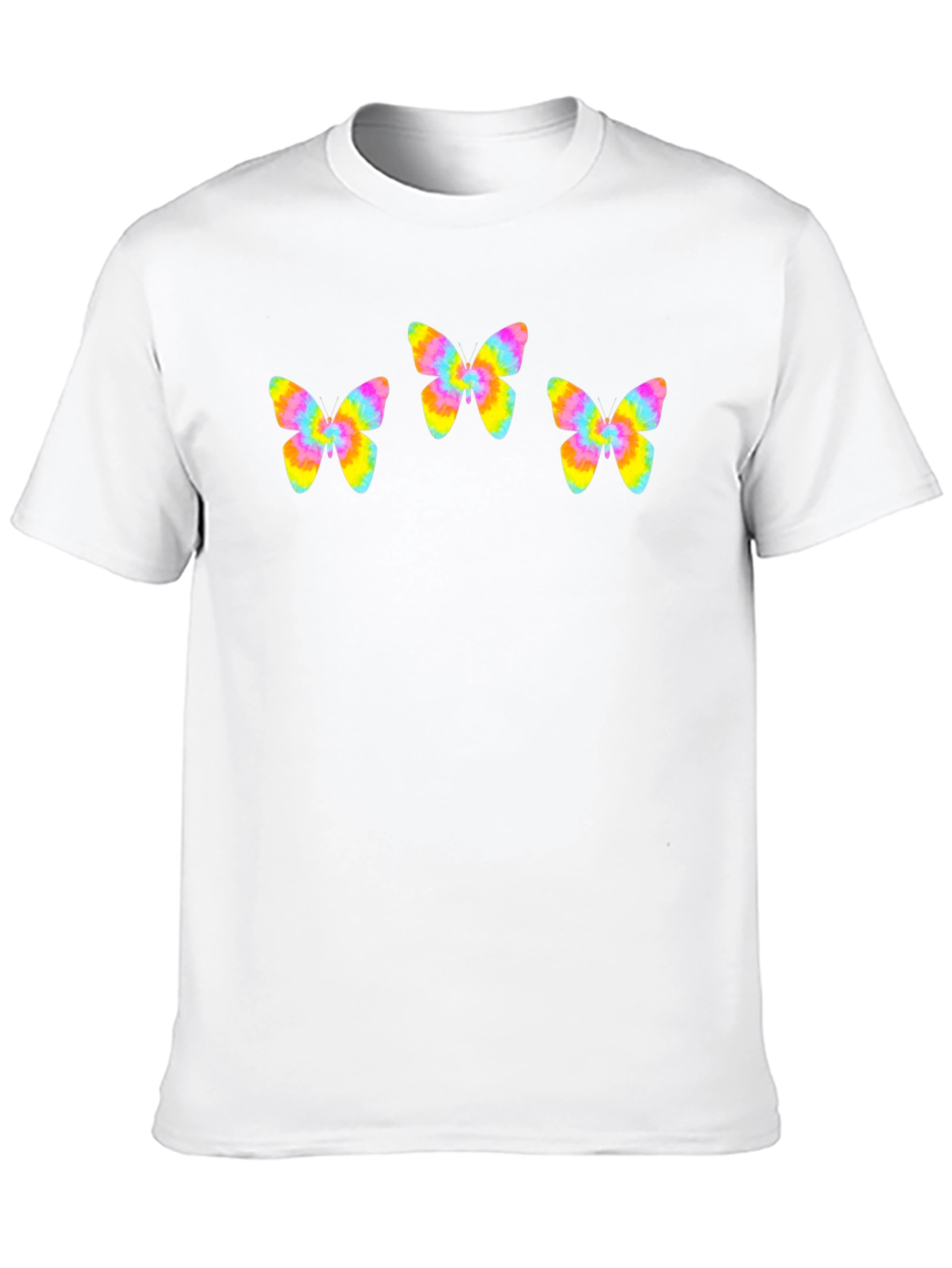 Butterfly Tie-Dye Graphic Tee - Black Cotton Blend