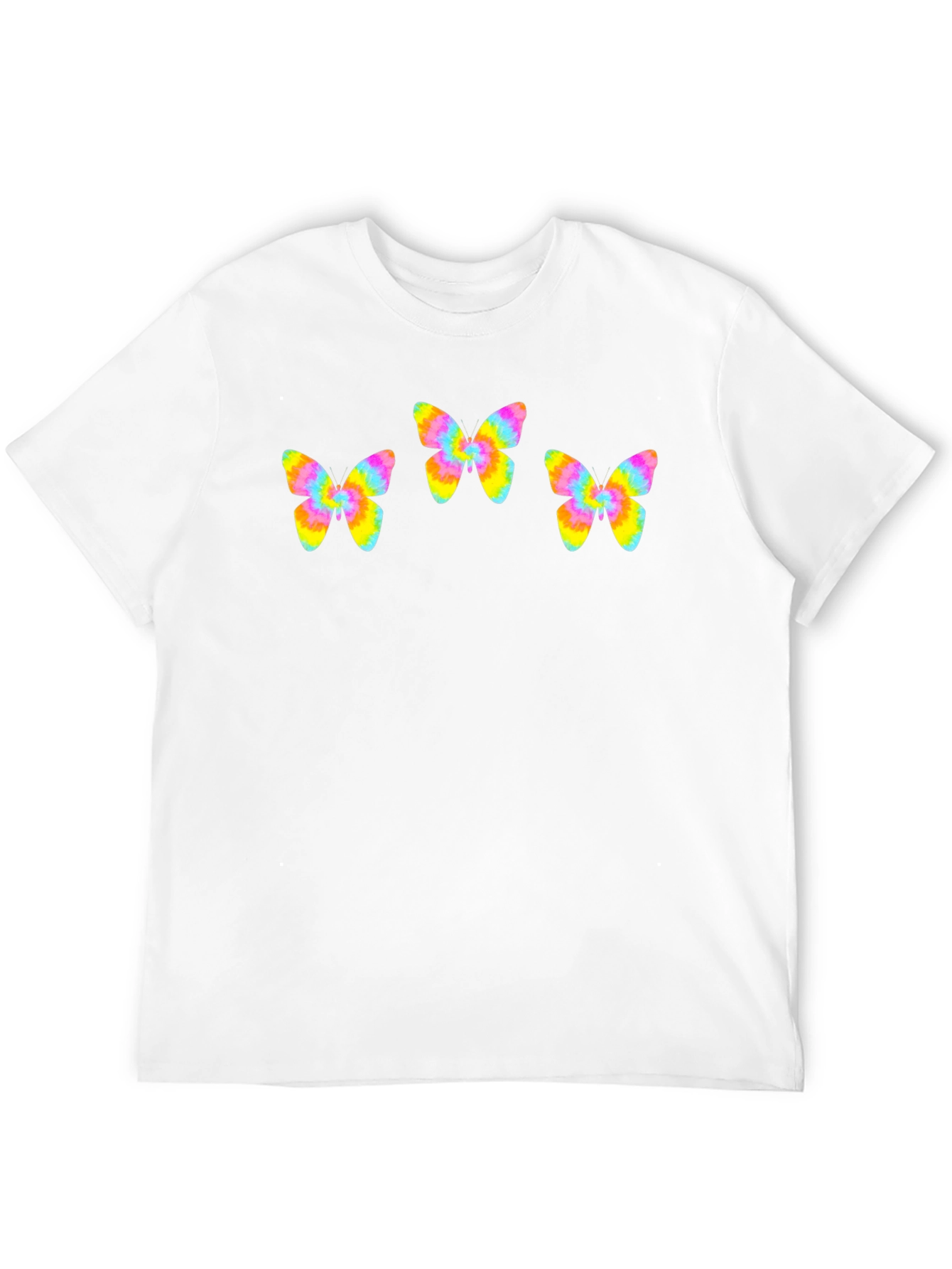 Butterfly Tie-Dye Graphic Tee - Black Cotton Blend