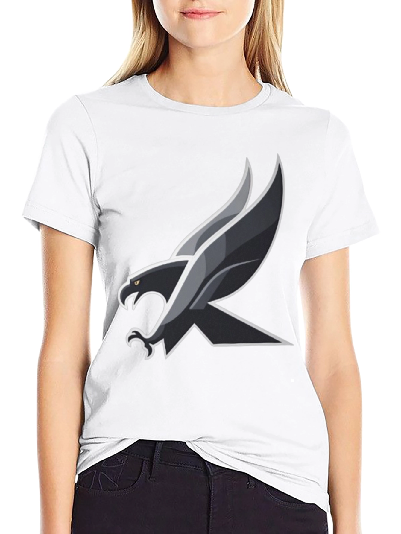 Mens Black T-Shirt with Eagle Design