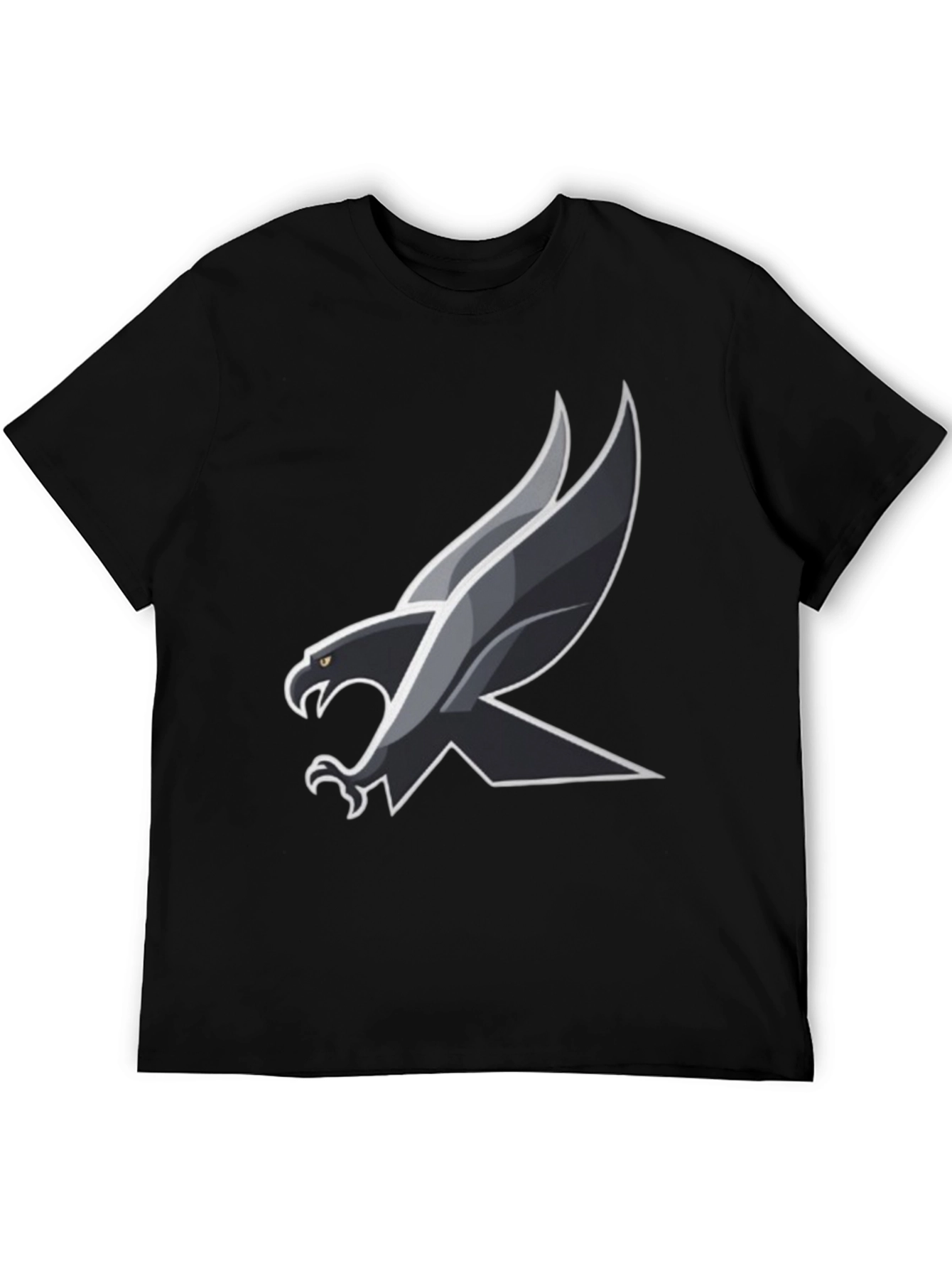 Mens Black T-Shirt with Eagle Design