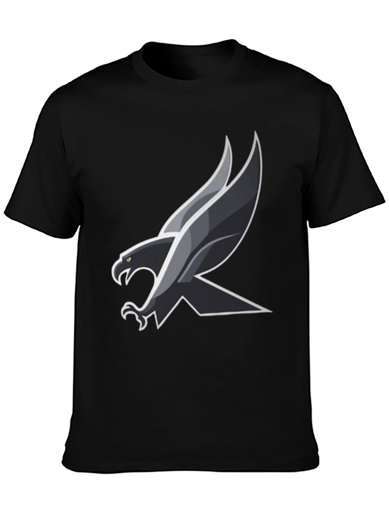 Mens Black T-Shirt with Eagle Design