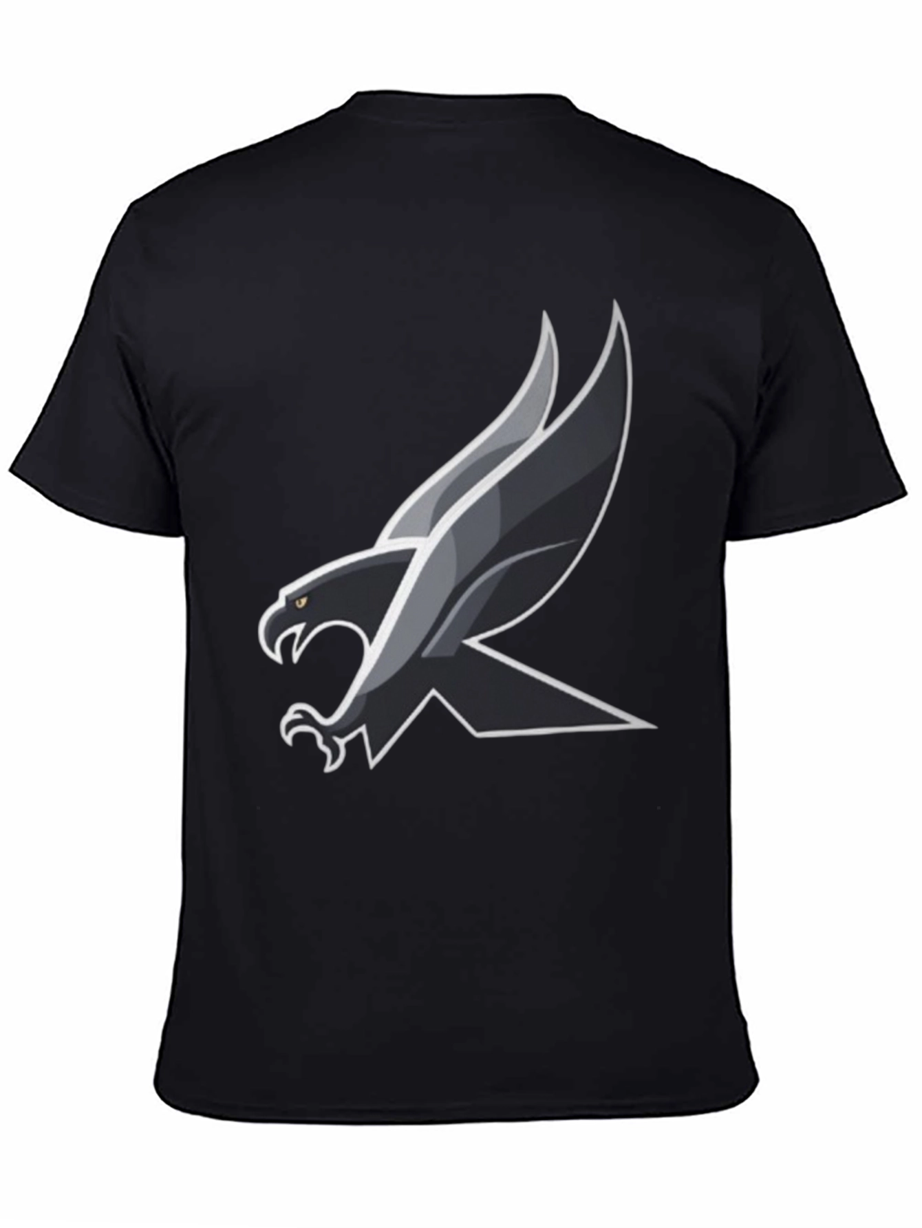 Mens Black T-Shirt with Eagle Design